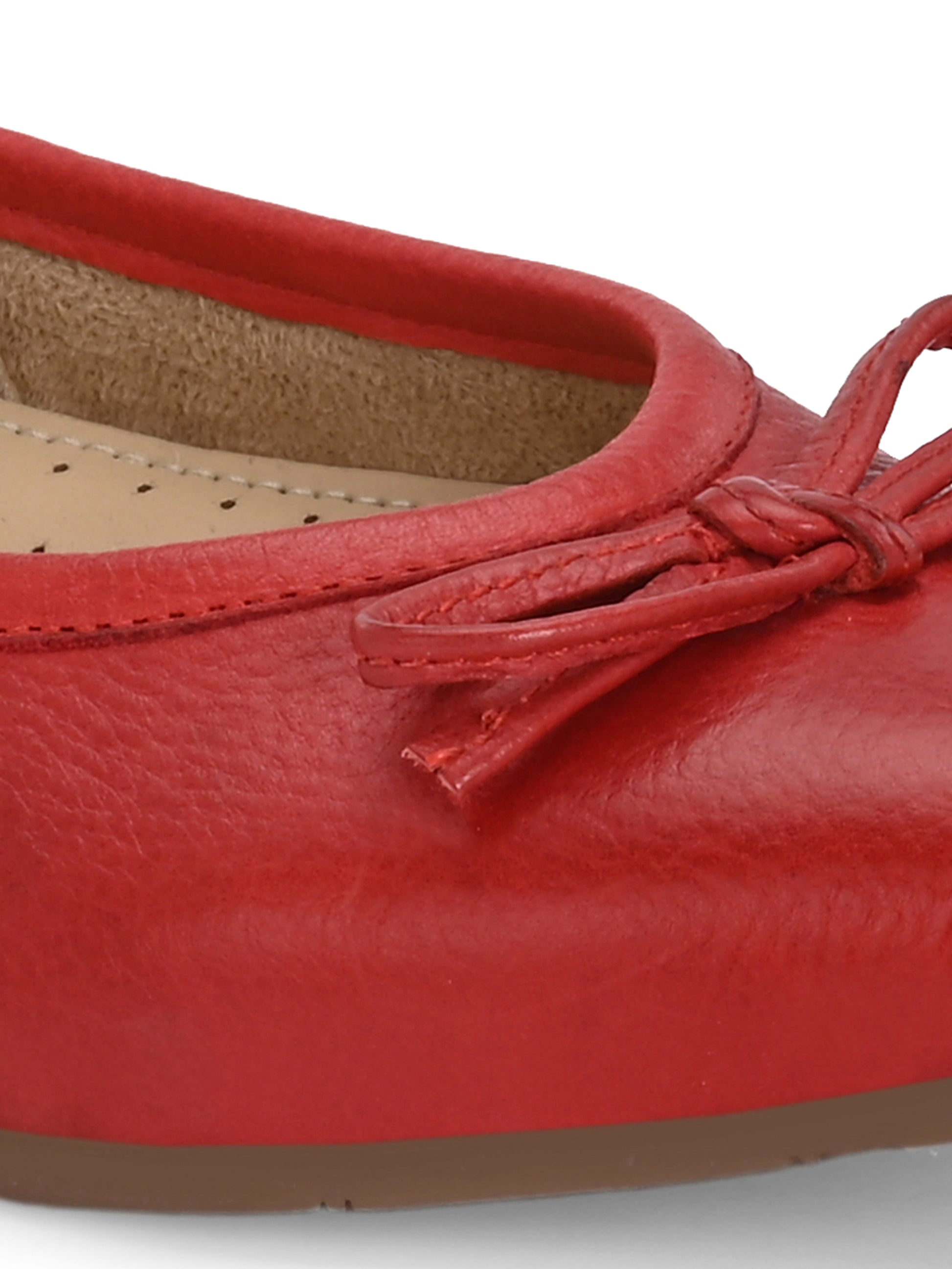 Cherry Red Bow Pointed Flats