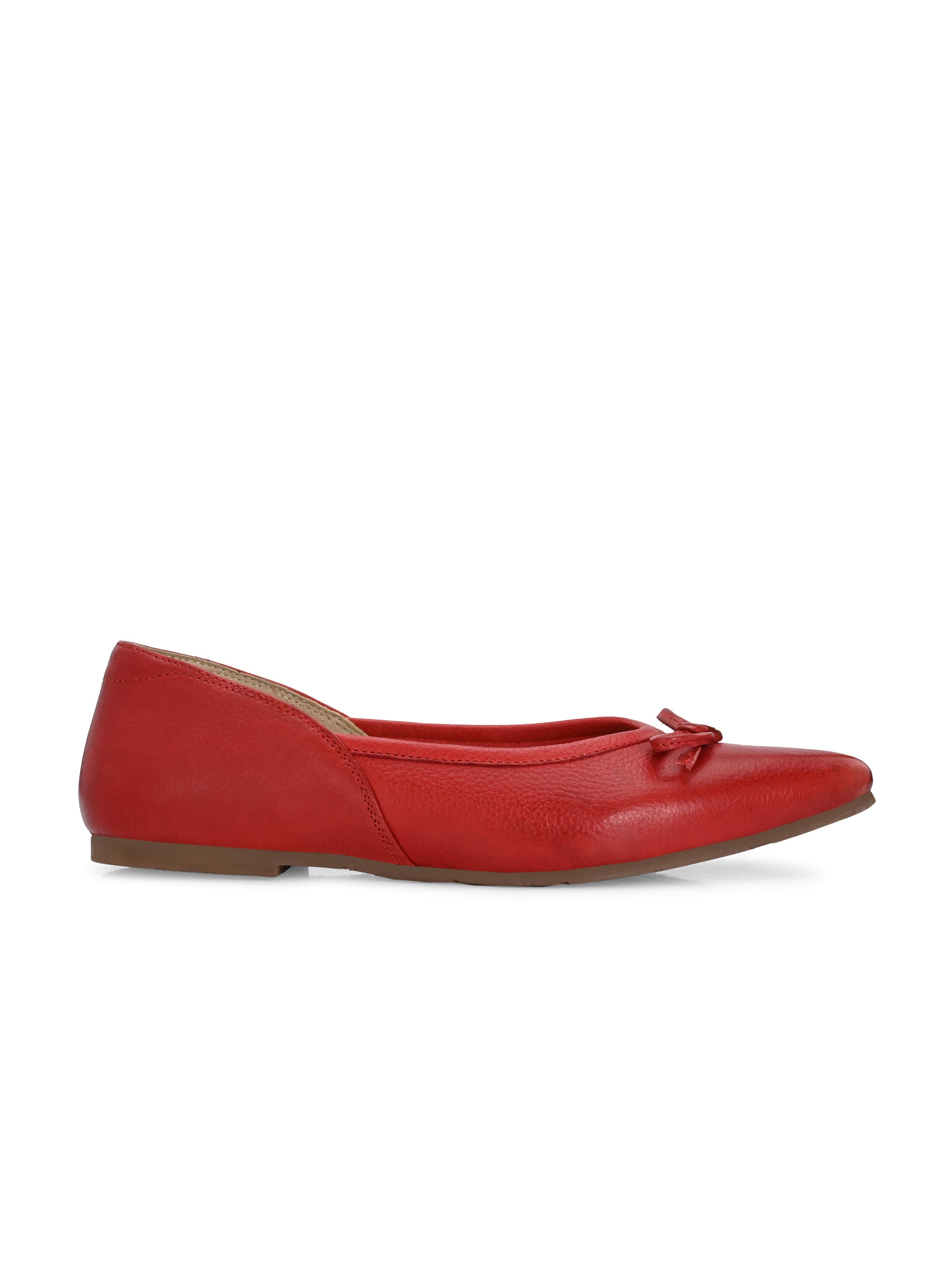 Cherry Red Bow Pointed Flats