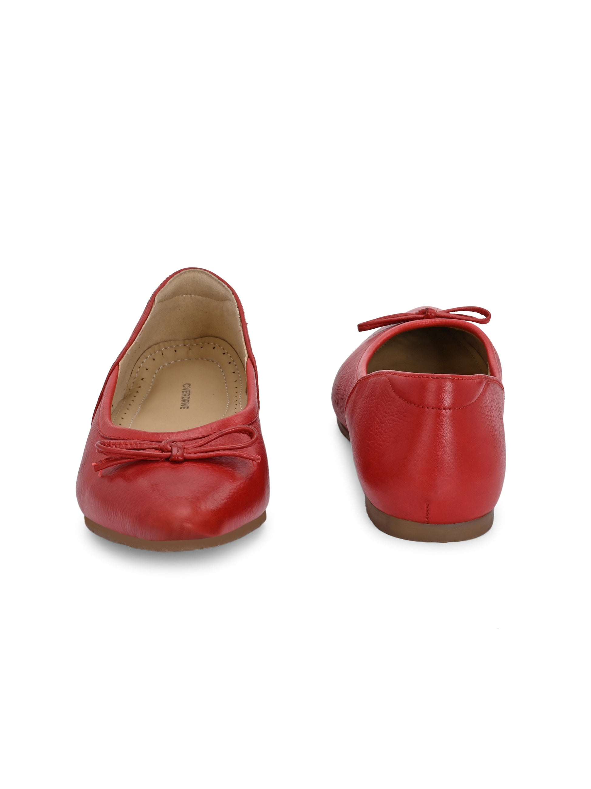Cherry Red Bow Pointed Flats