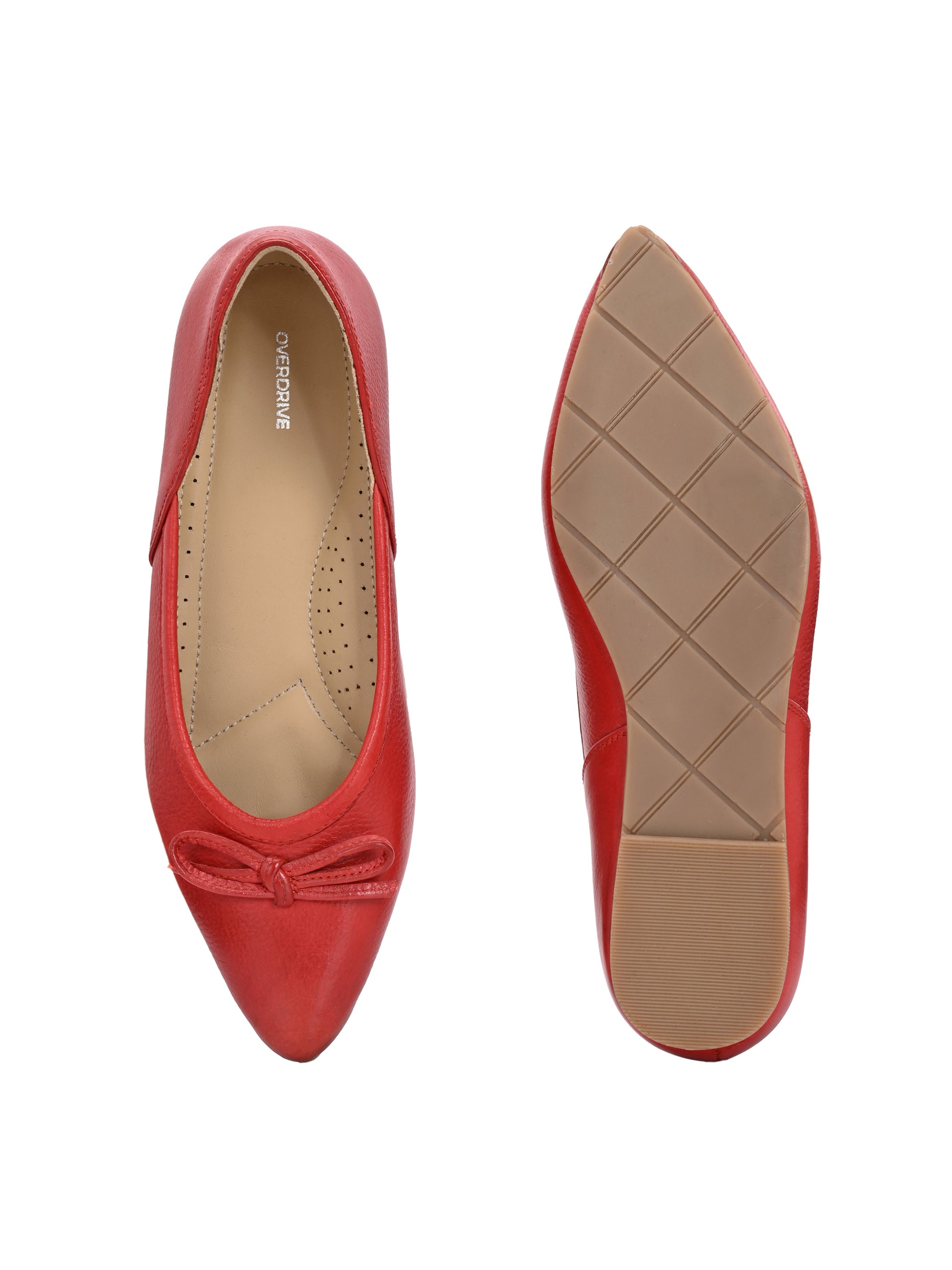 Cherry Red Bow Pointed Flats