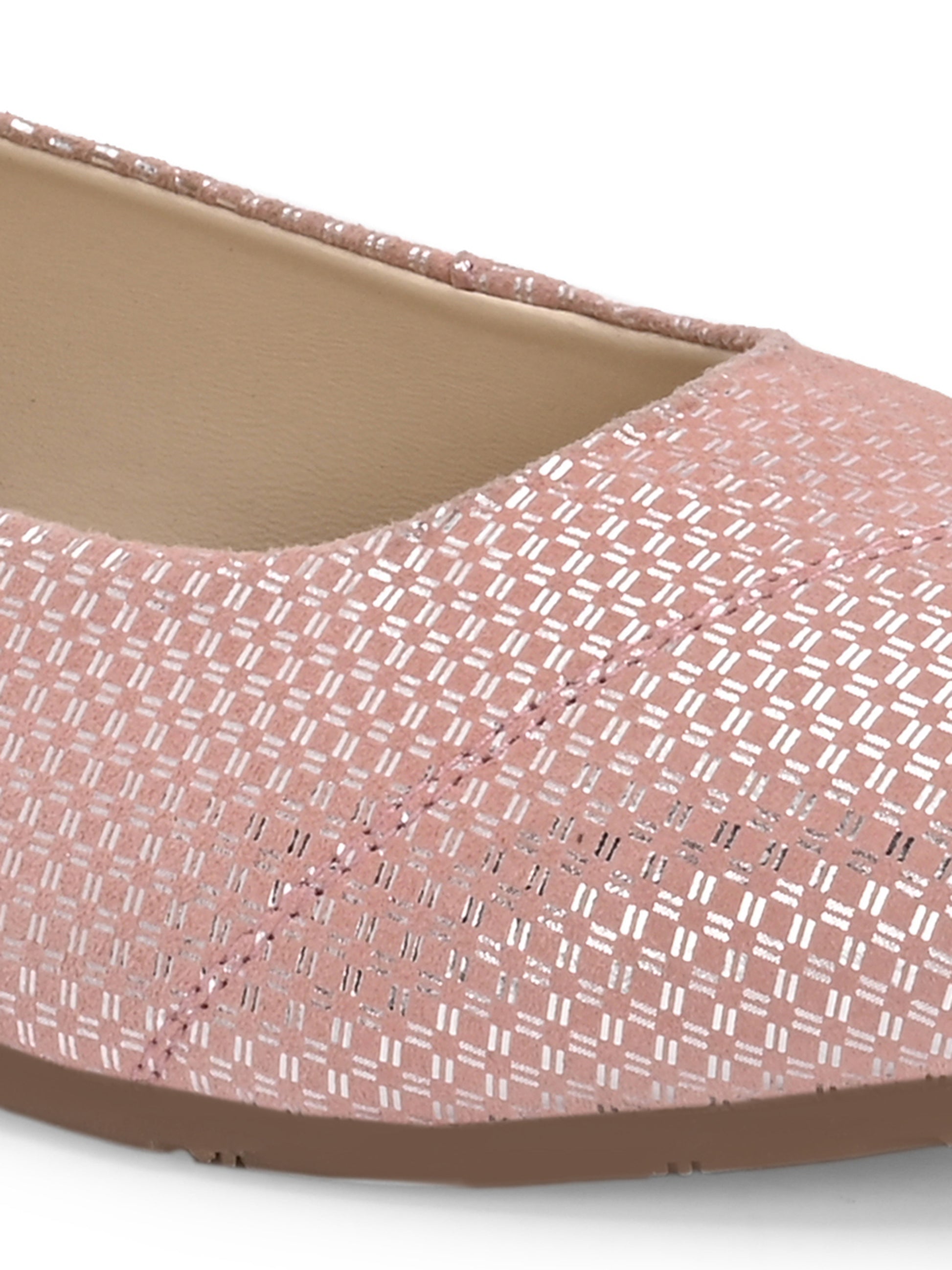 Pastel Pink Textured Ballet Flats