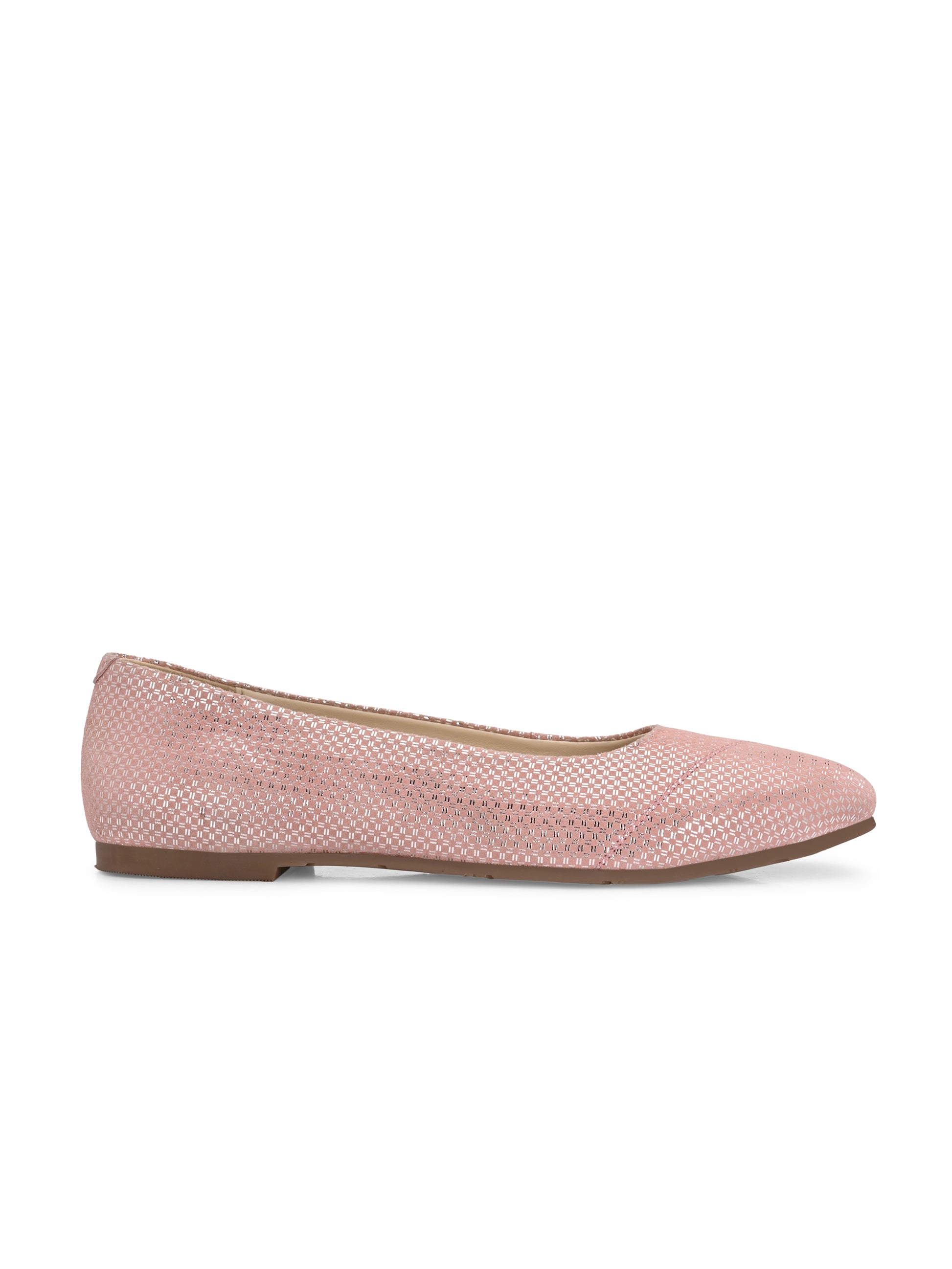 Pastel Pink Textured Ballet Flats
