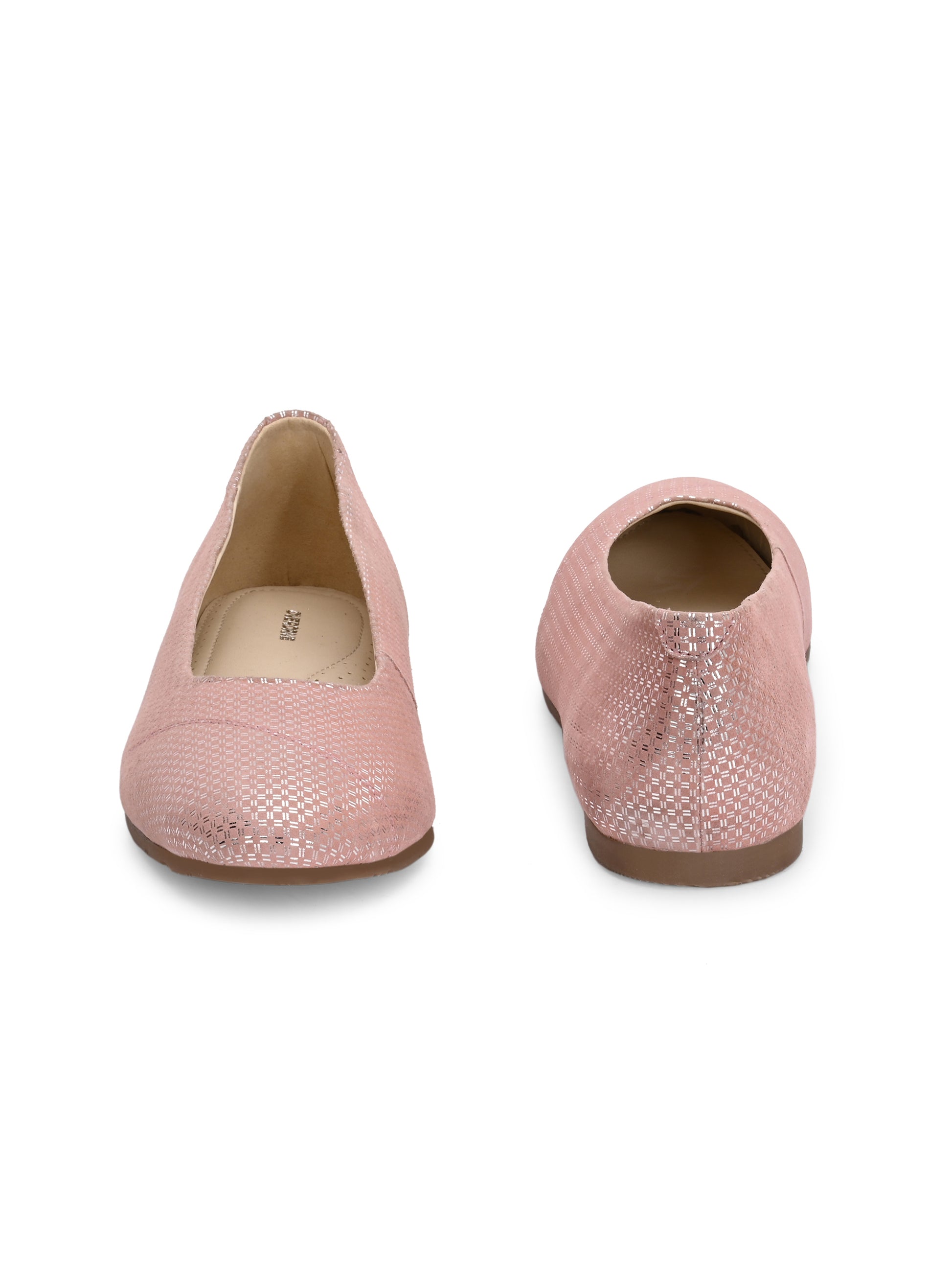 Pastel Pink Textured Ballet Flats