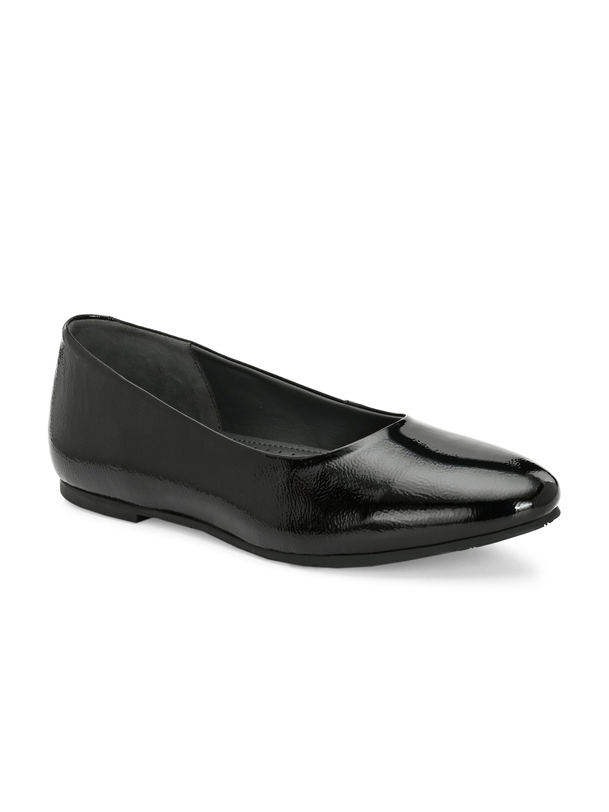 Black Glossy Comfort Ballerinas