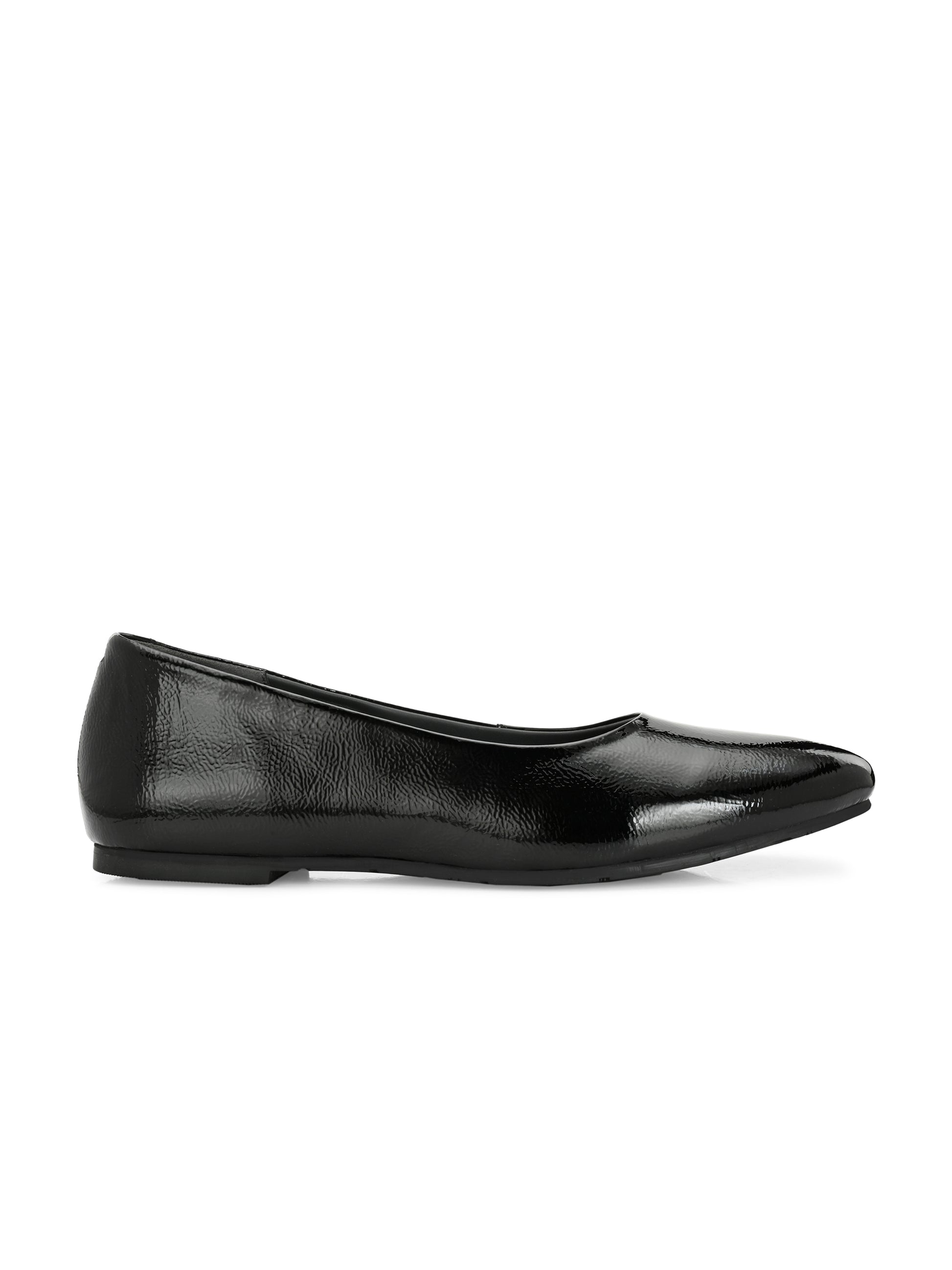 Black Glossy Comfort Ballerinas