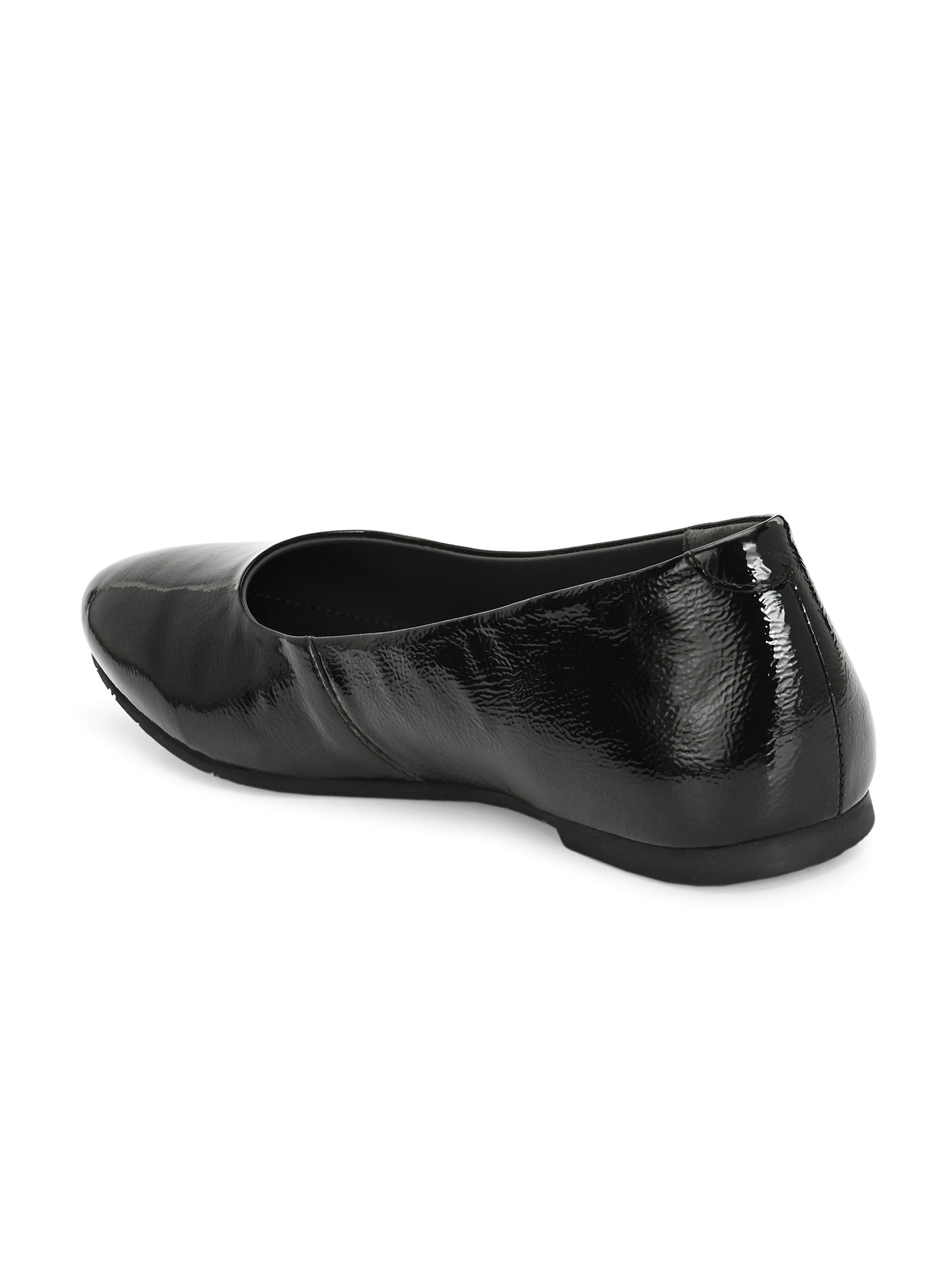Black Glossy Comfort Ballerinas