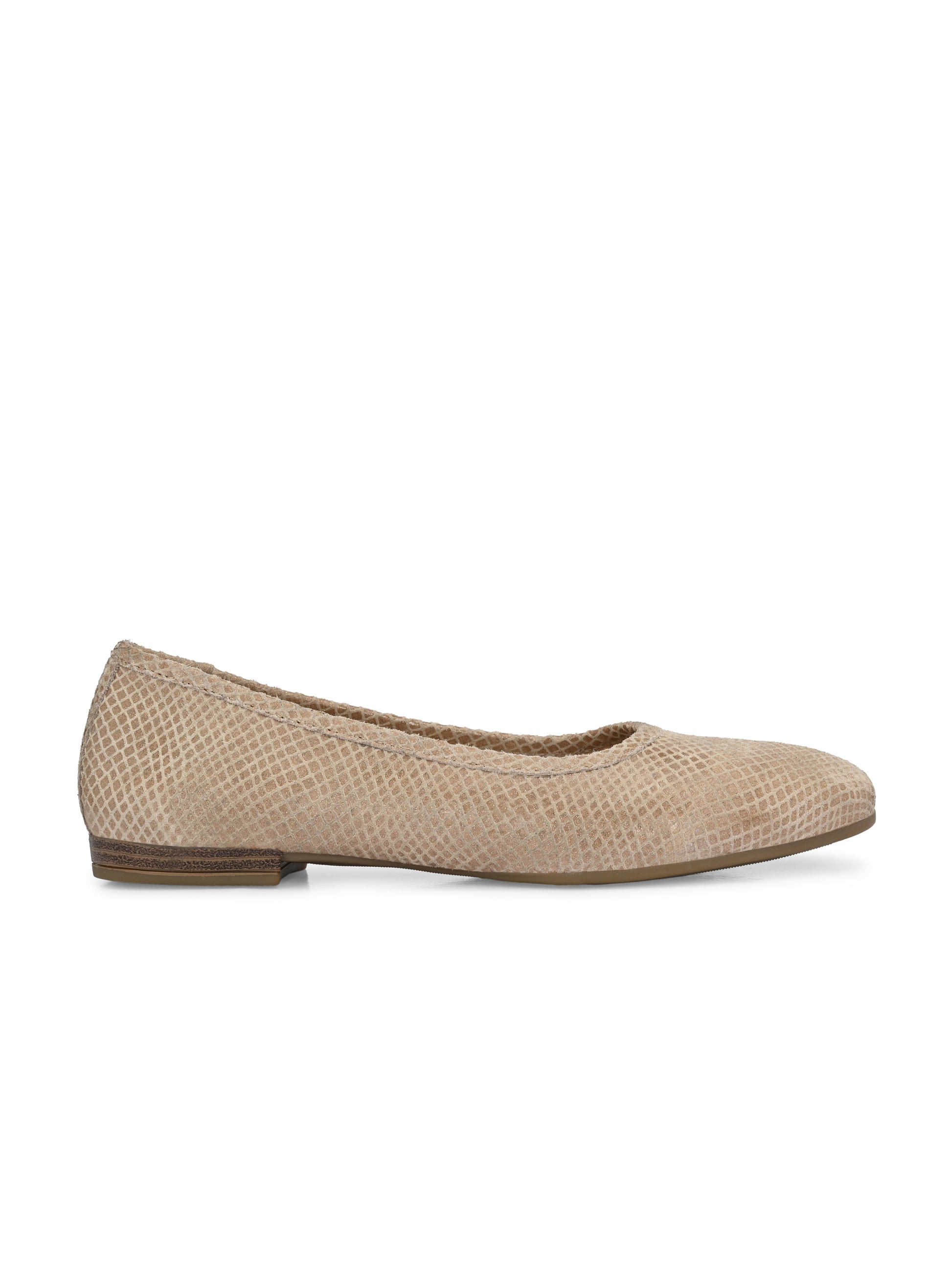 Beige Color Textured Flats – Reptile Embossed Slip-Ons