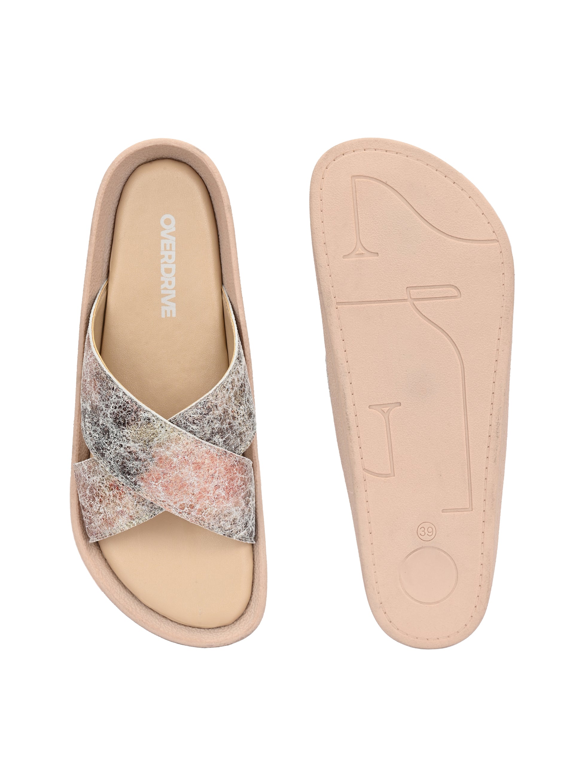 Blush & Silver Shimmer Slides