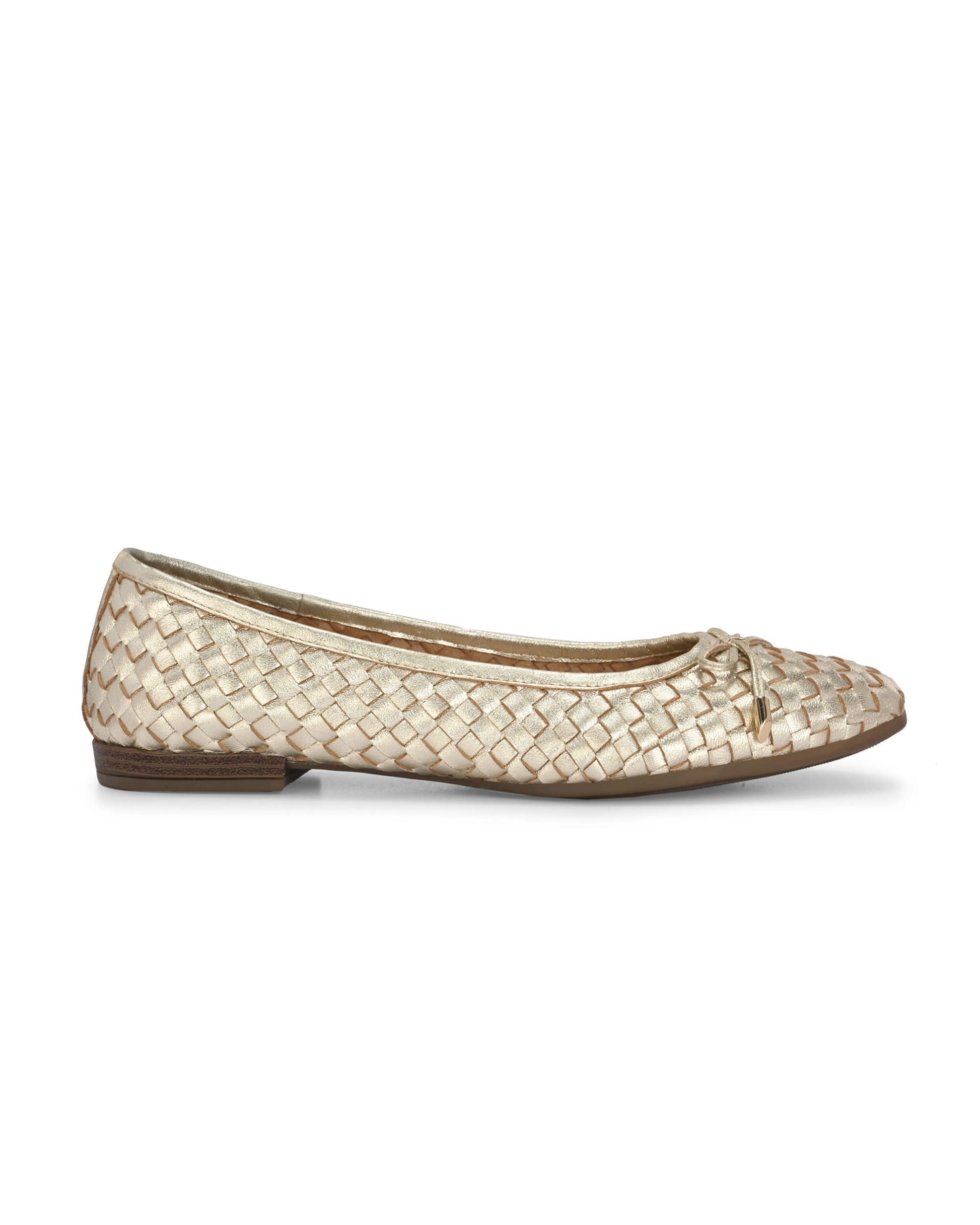 Florence Gold Leather Ballerina