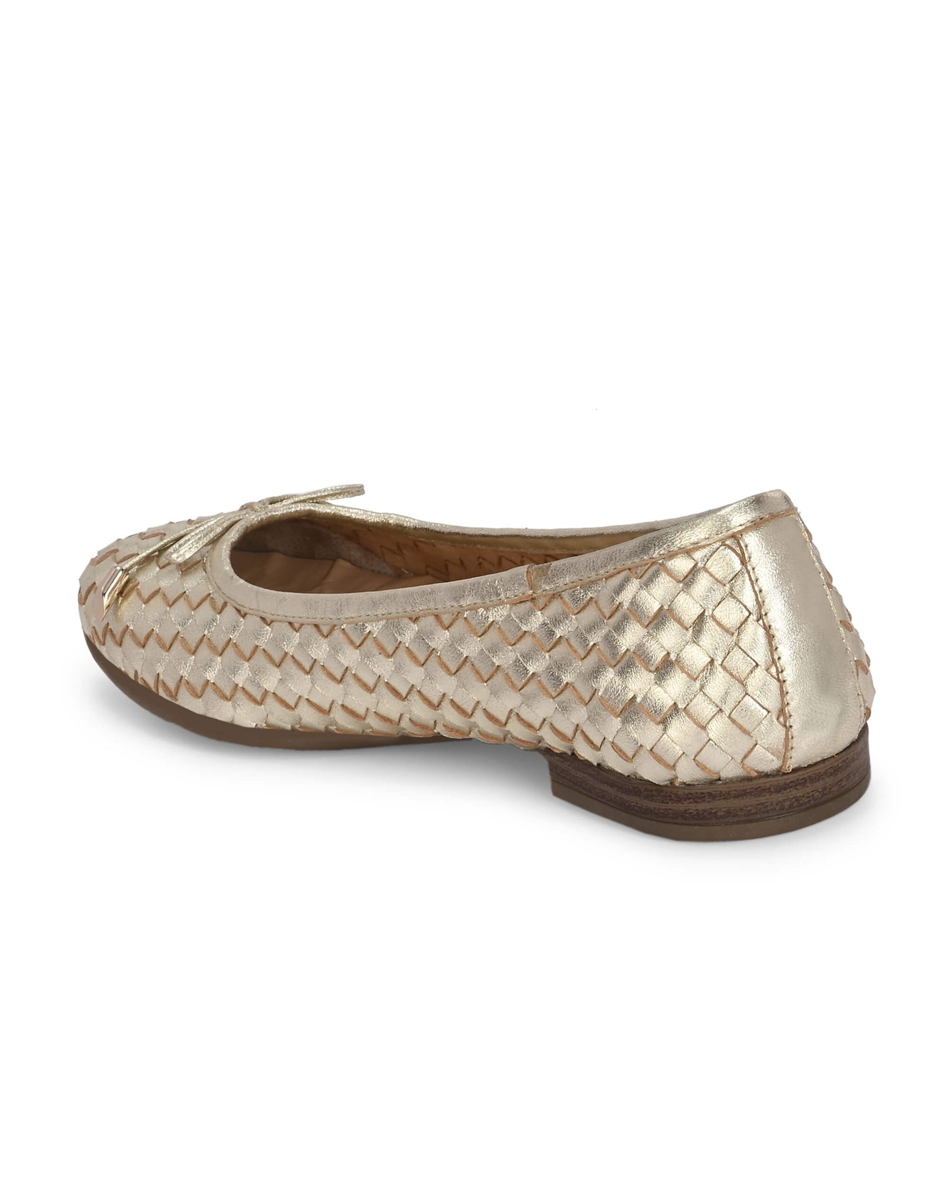 Florence Gold Leather Ballerina
