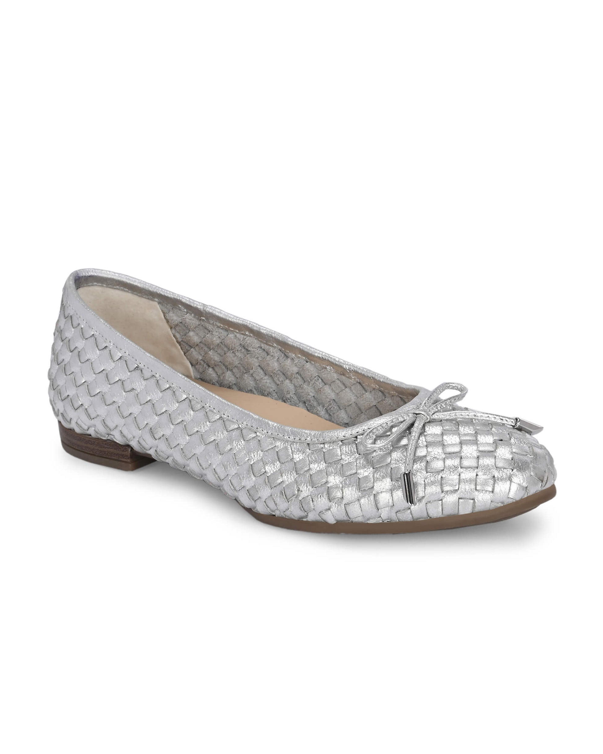 Florence Silver Leather Ballerina