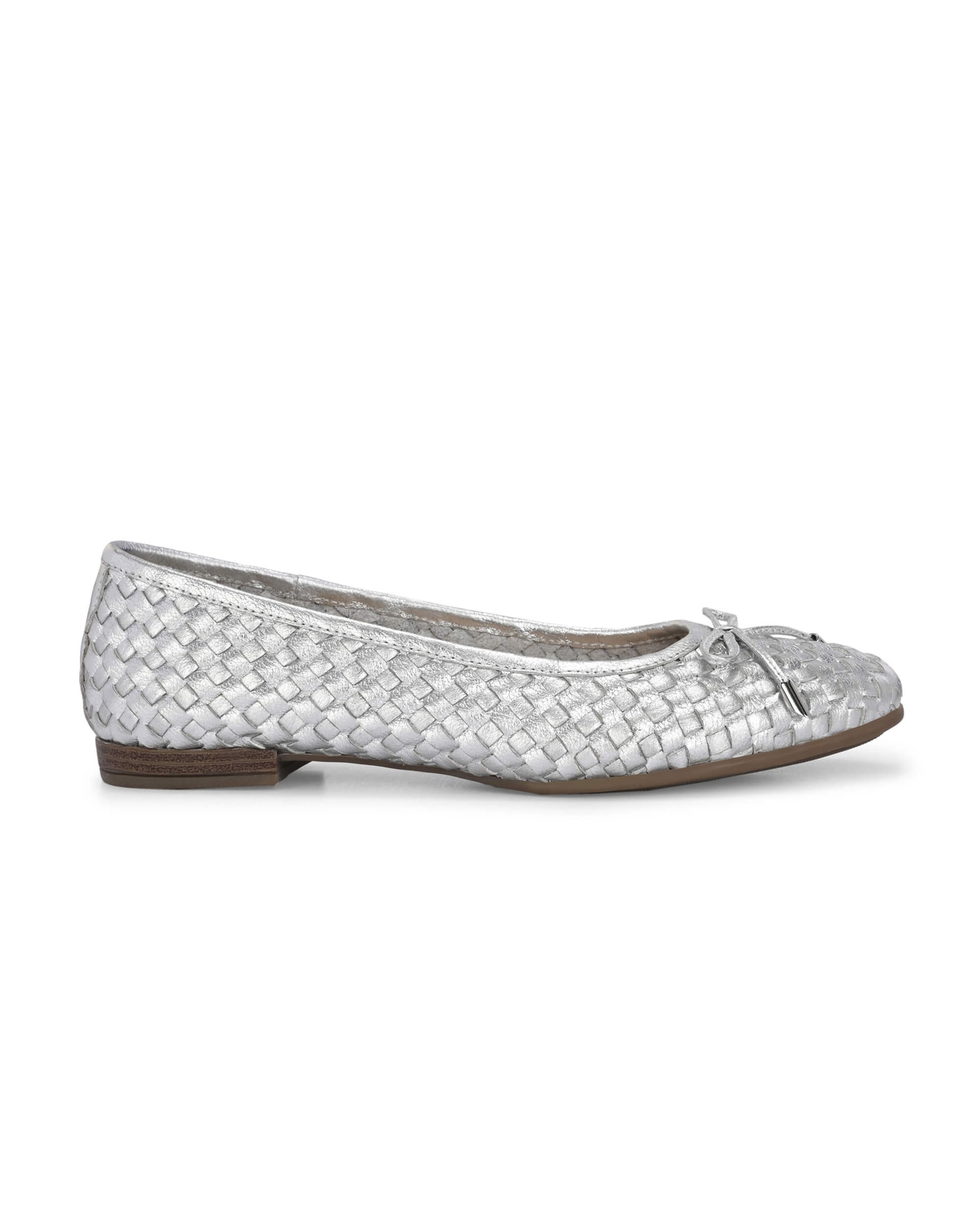 Florence Silver Leather Ballerina