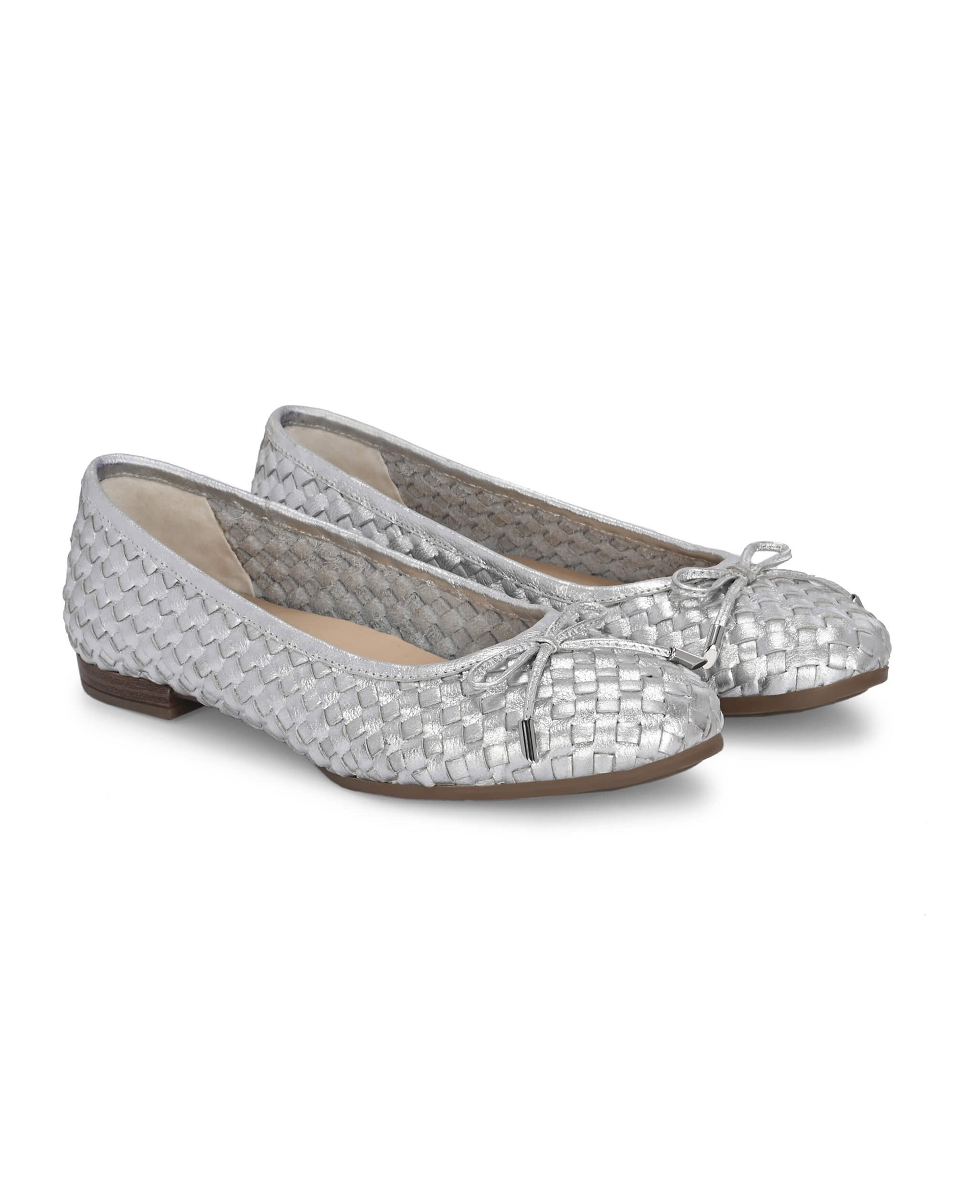 Florence Silver Leather Ballerina