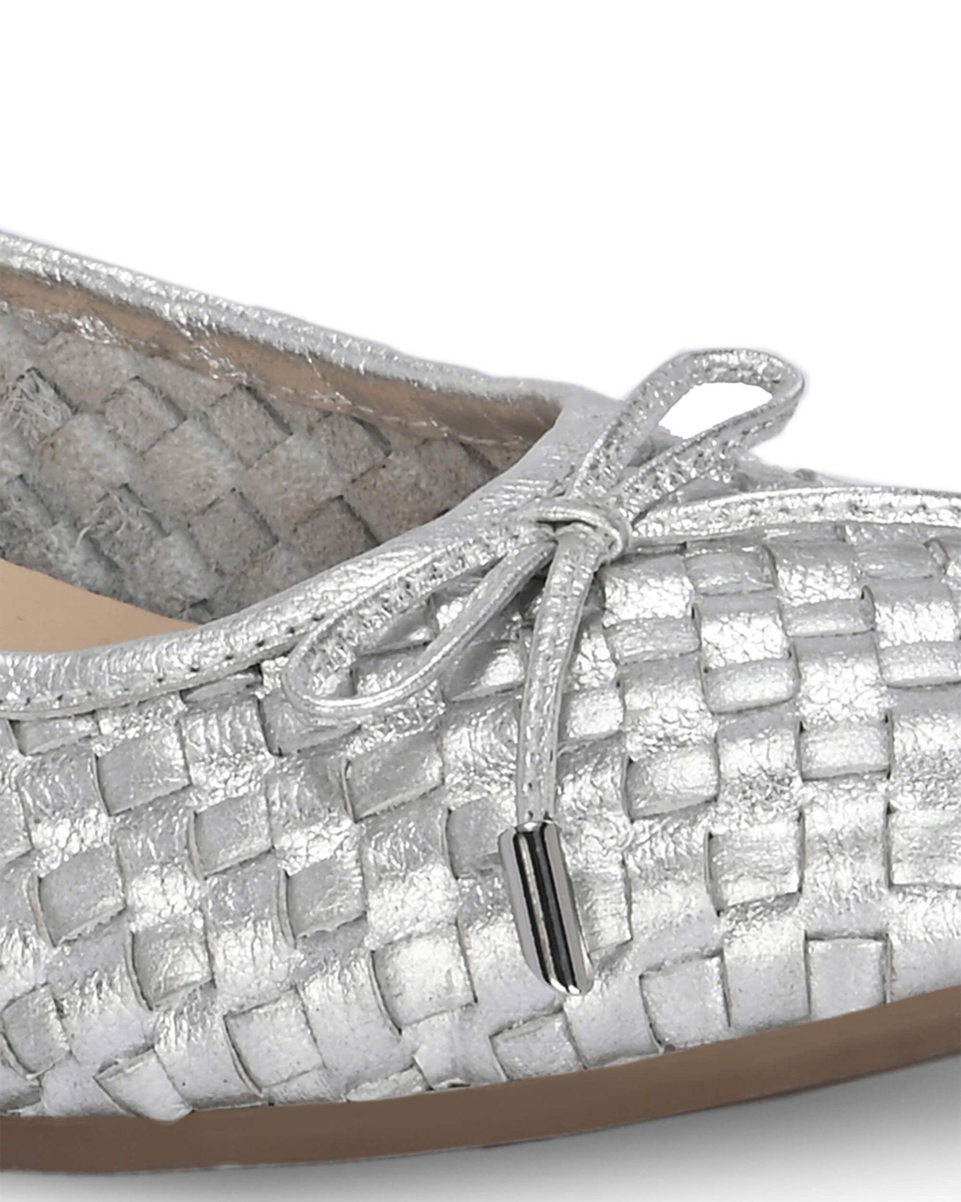 Florence Silver Leather Ballerina