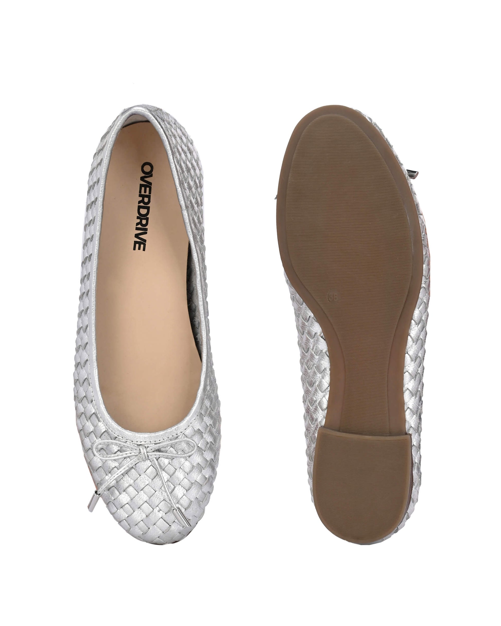Florence Silver Leather Ballerina