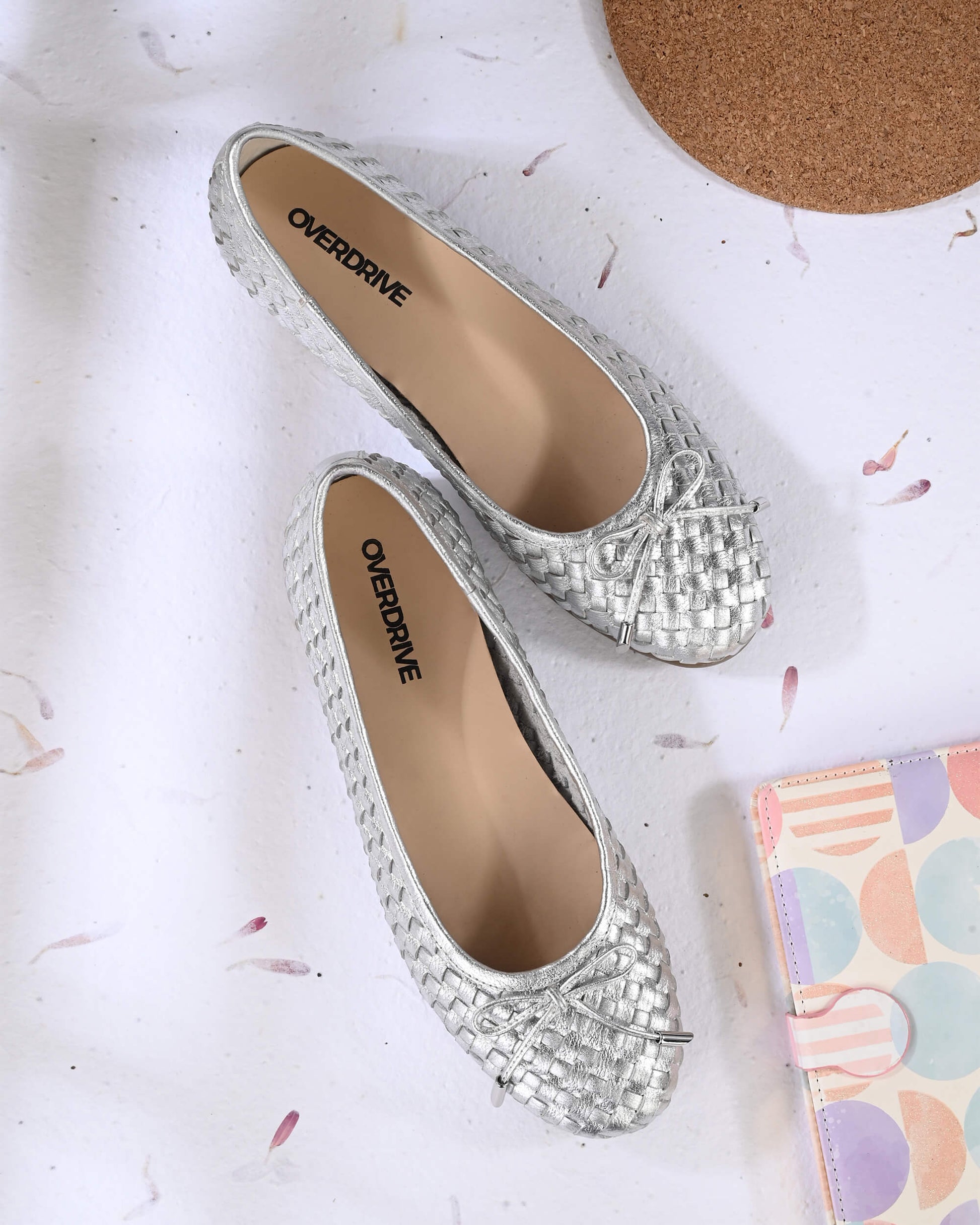 Florence Silver Leather Ballerina
