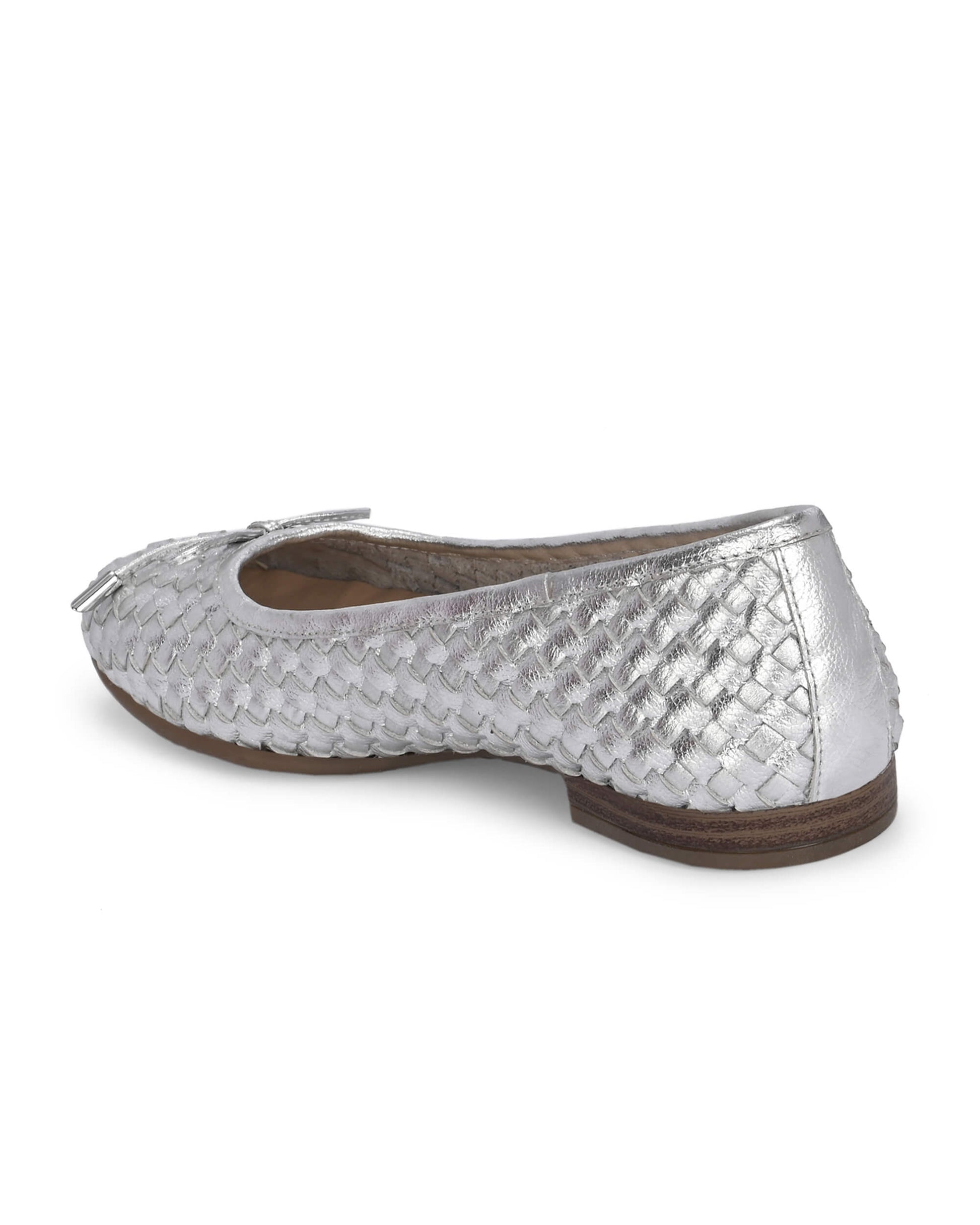Florence Silver Leather Ballerina
