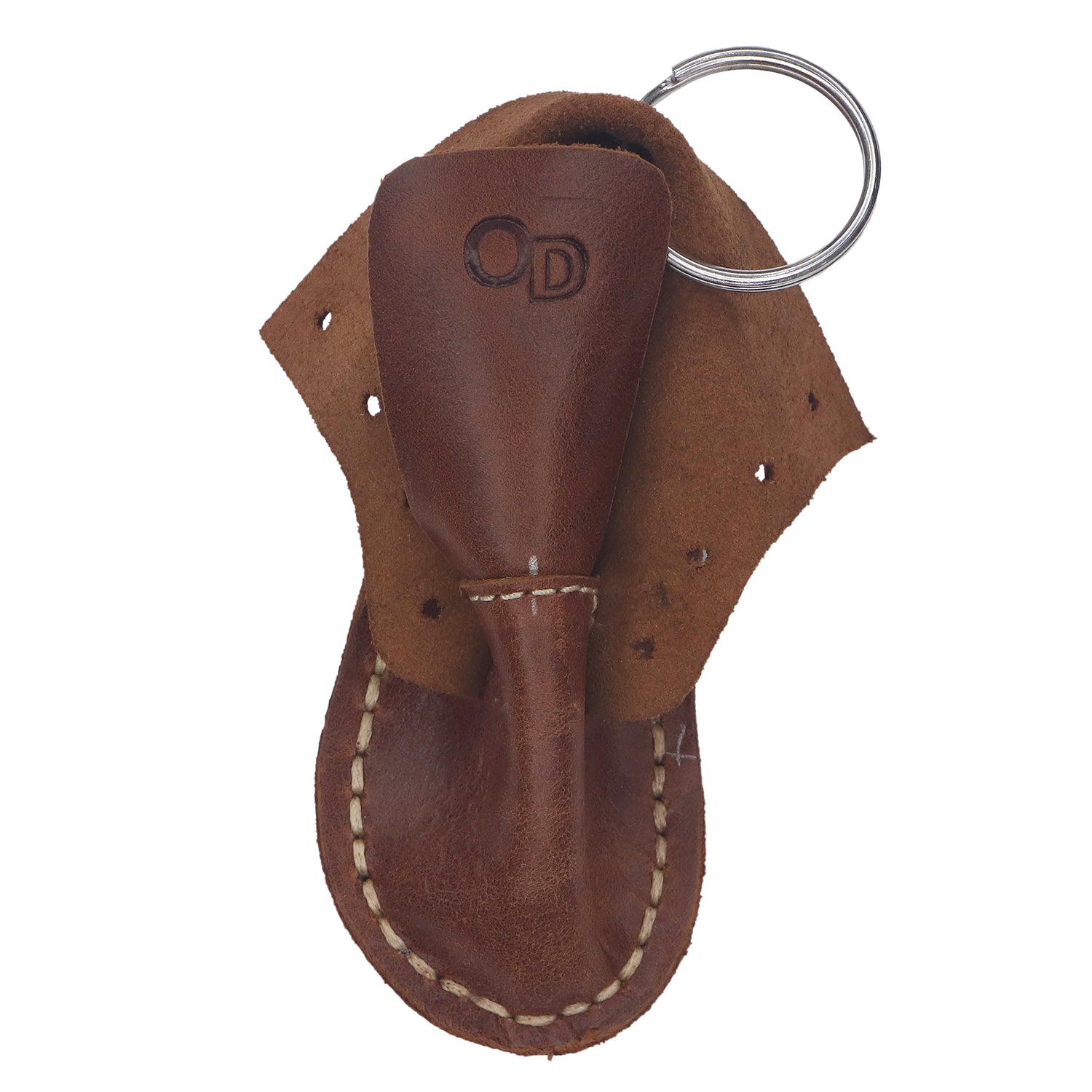 Cacao Leather Boot Key Ring