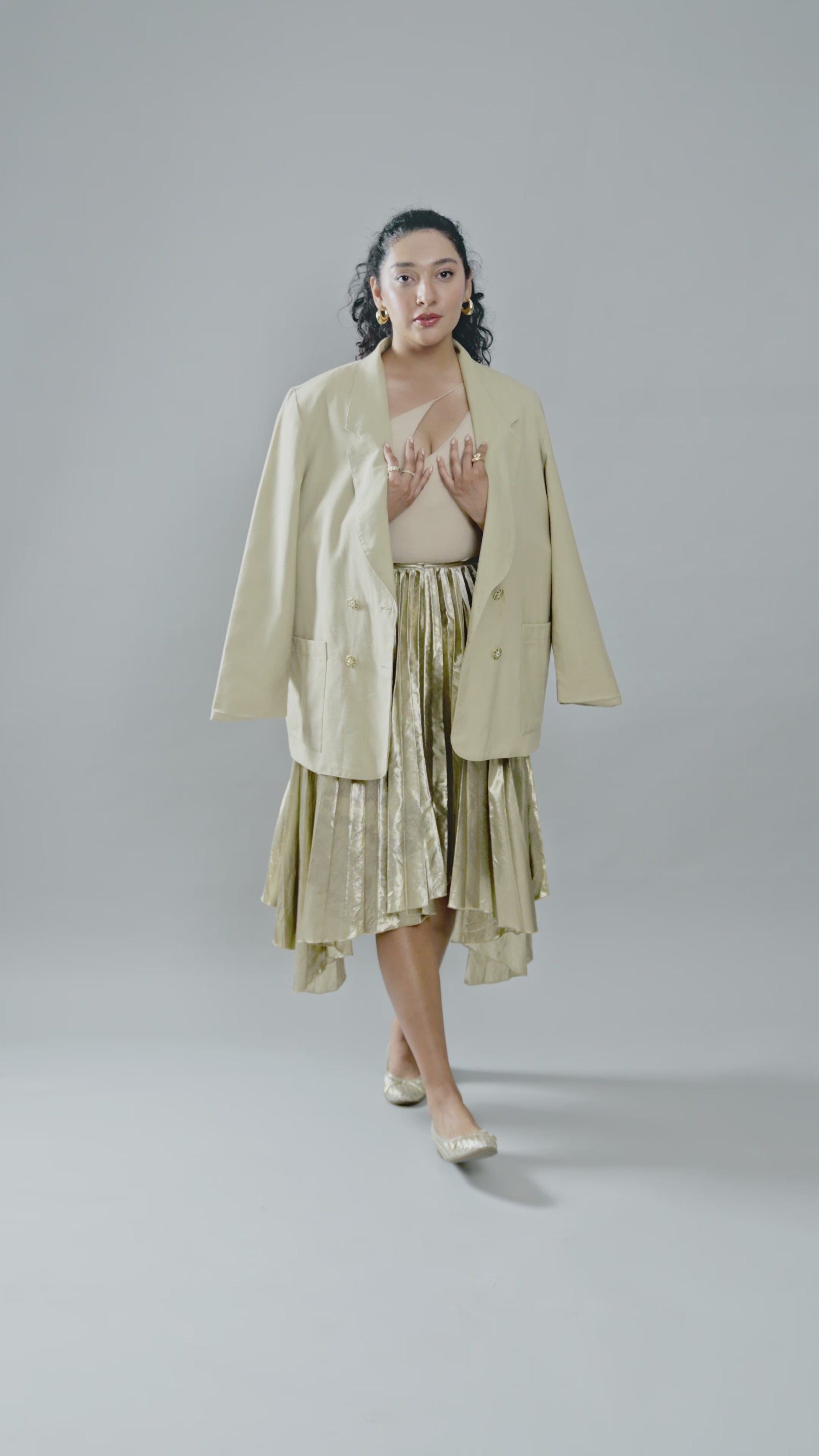 Florence Gold Leather Ballerina