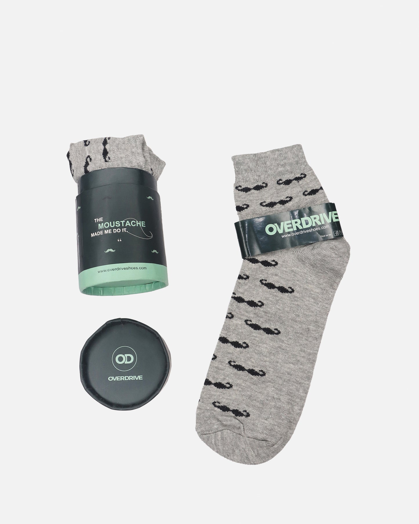 Grey Moustache Socks