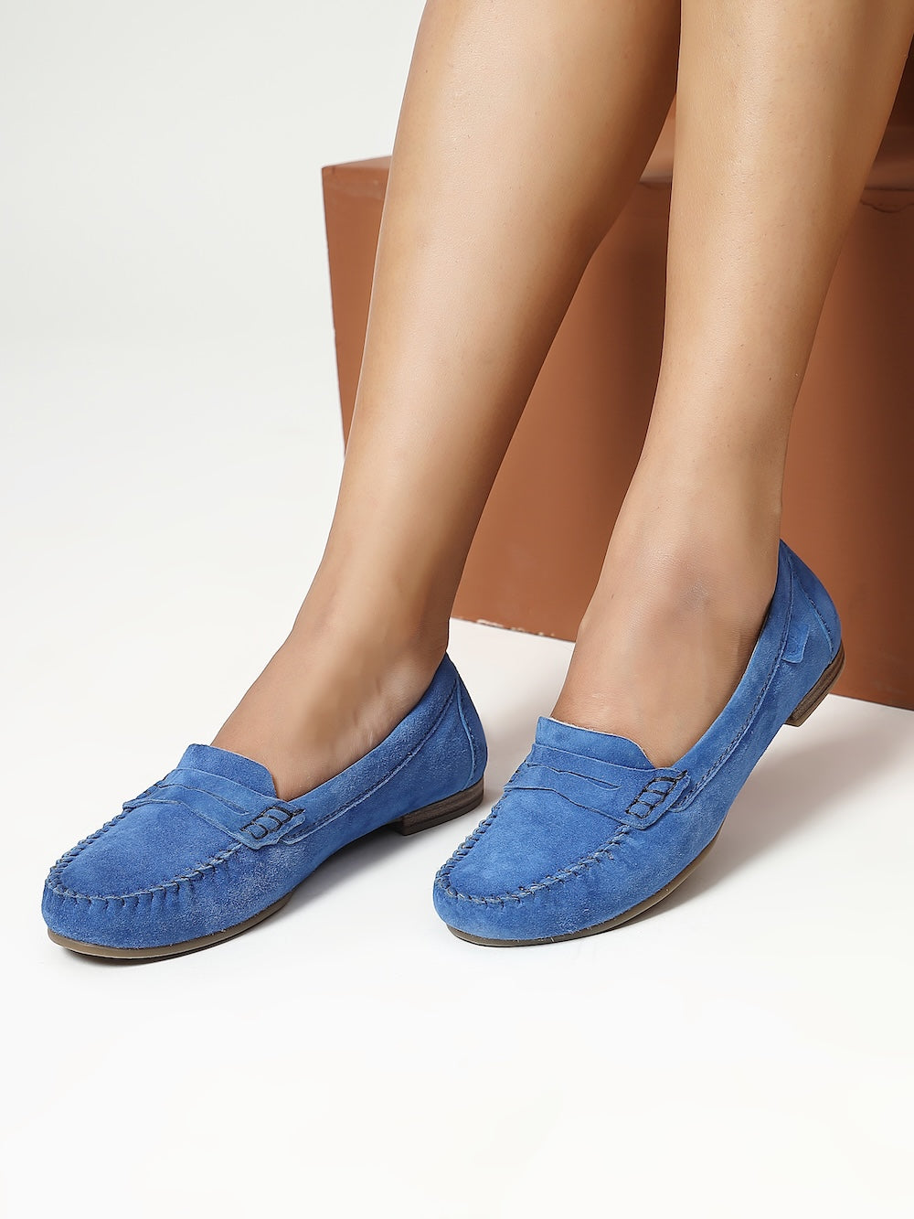 Bella Vita Sky Blue Leather Moccasin