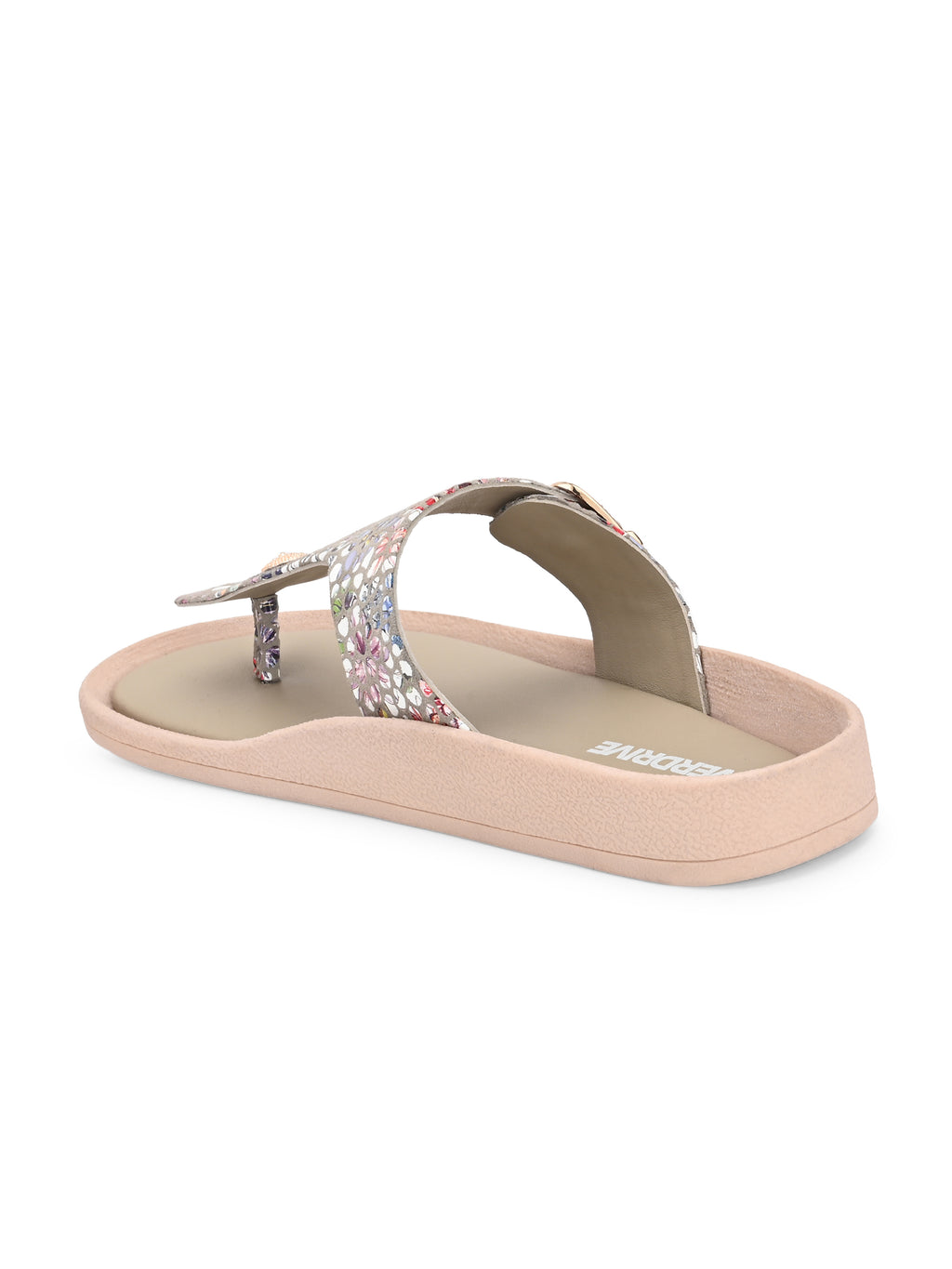 Multicolor Embellished Toe Ring Sandals