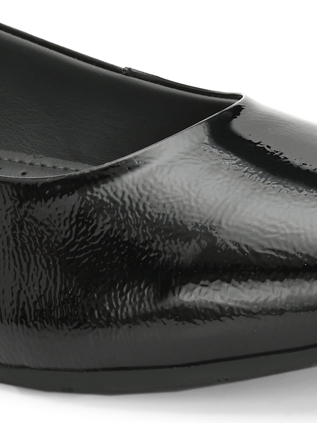 Black Glossy Comfort Ballerinas