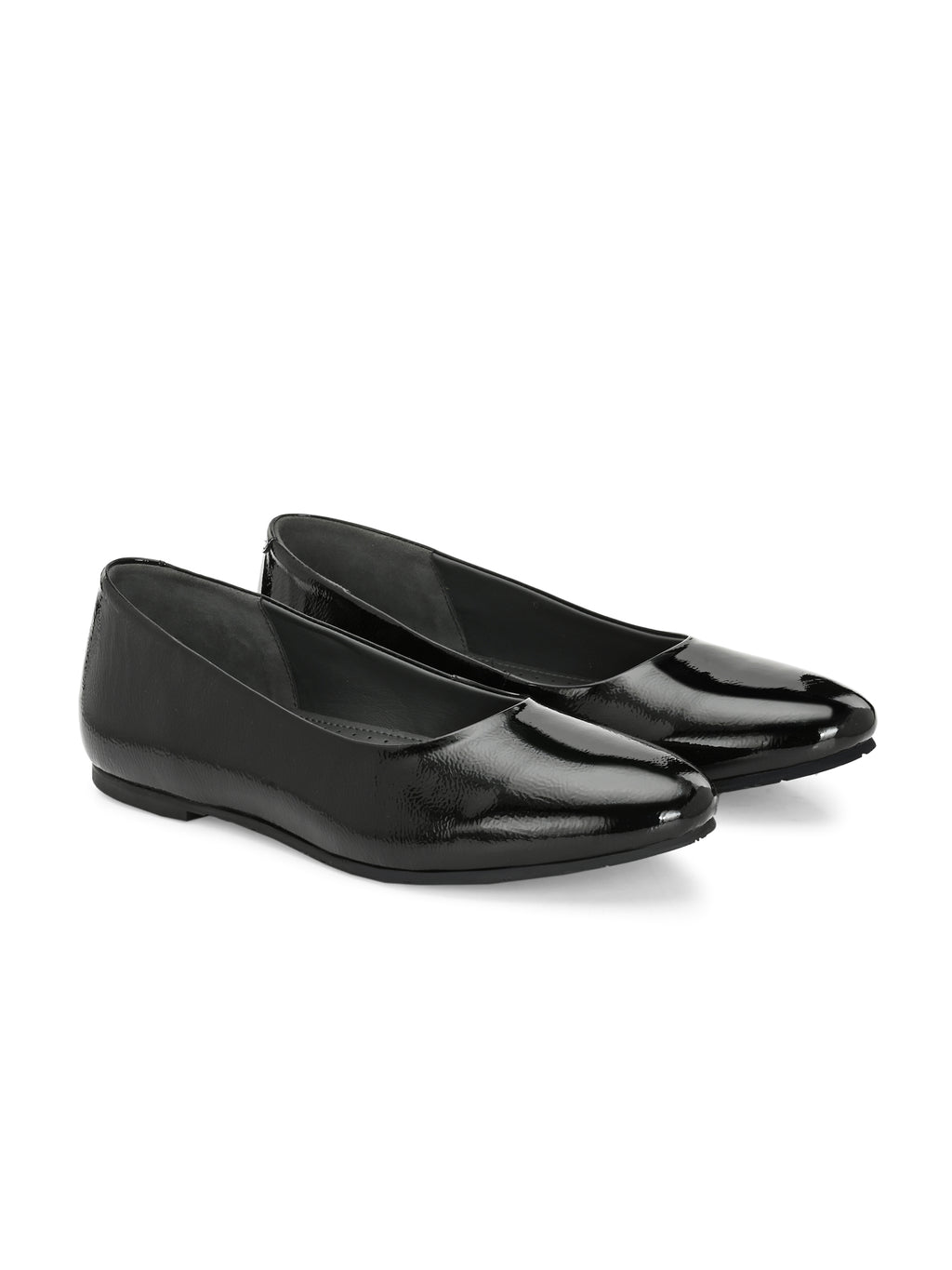 Black Glossy Comfort Ballerinas