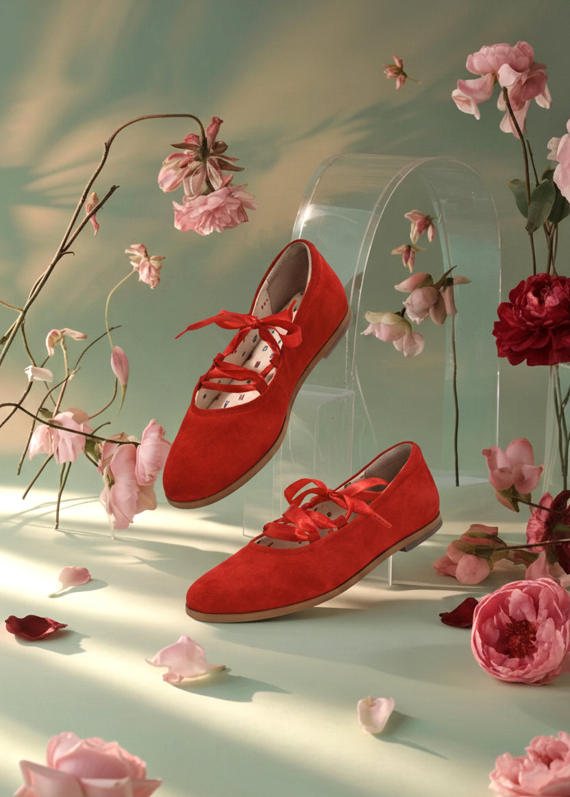 Rouge Ribbon Ballerinas