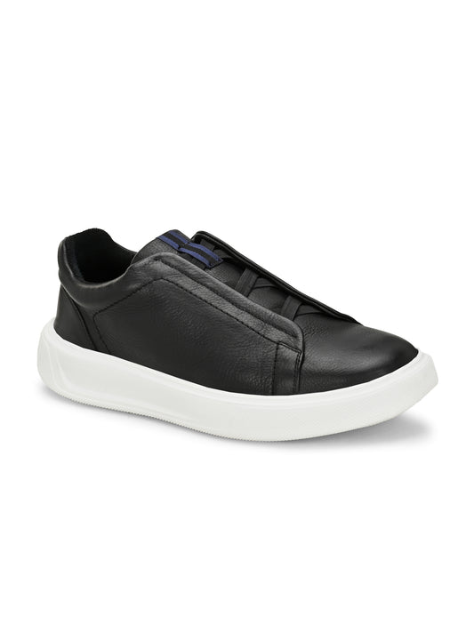 Aero Dash Black Leather Sneaker