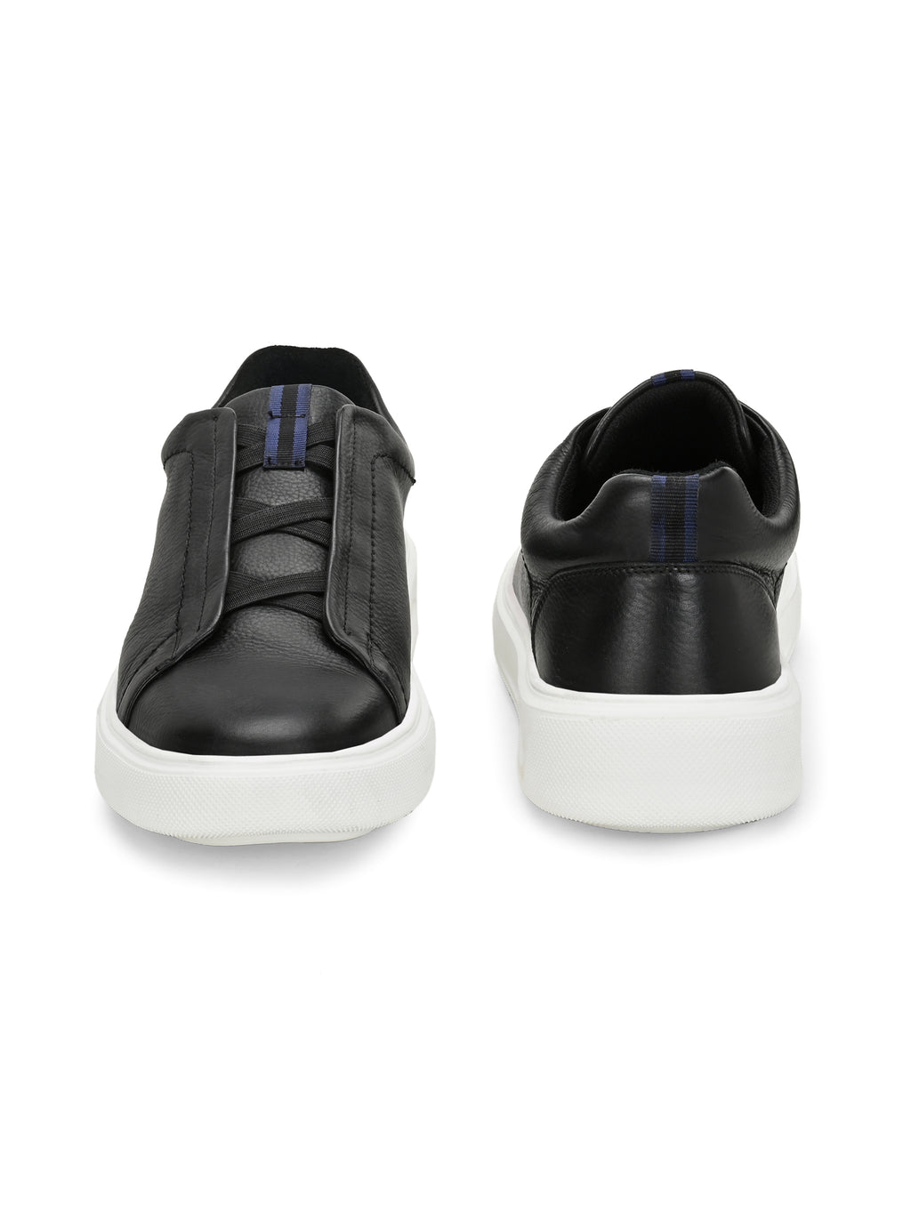 Aero Dash Black Leather Sneaker