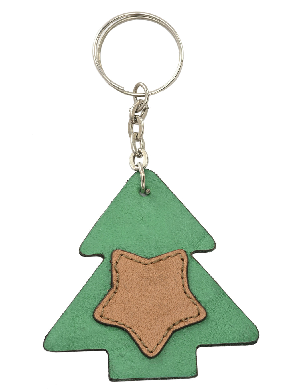 Festive Star Leather Keychain