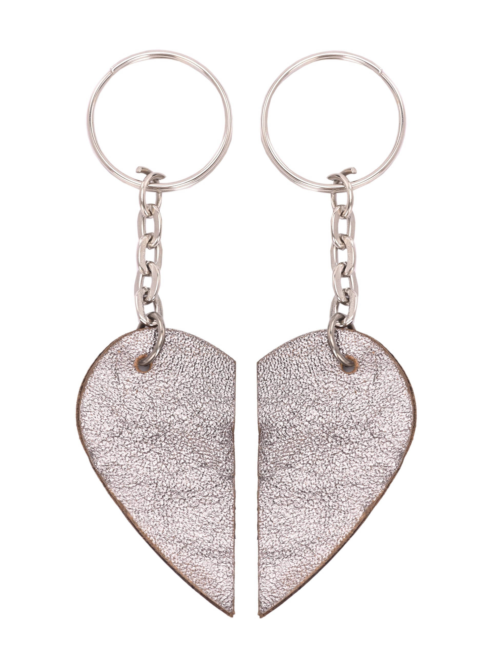 Split Heart Leather Keychain Set