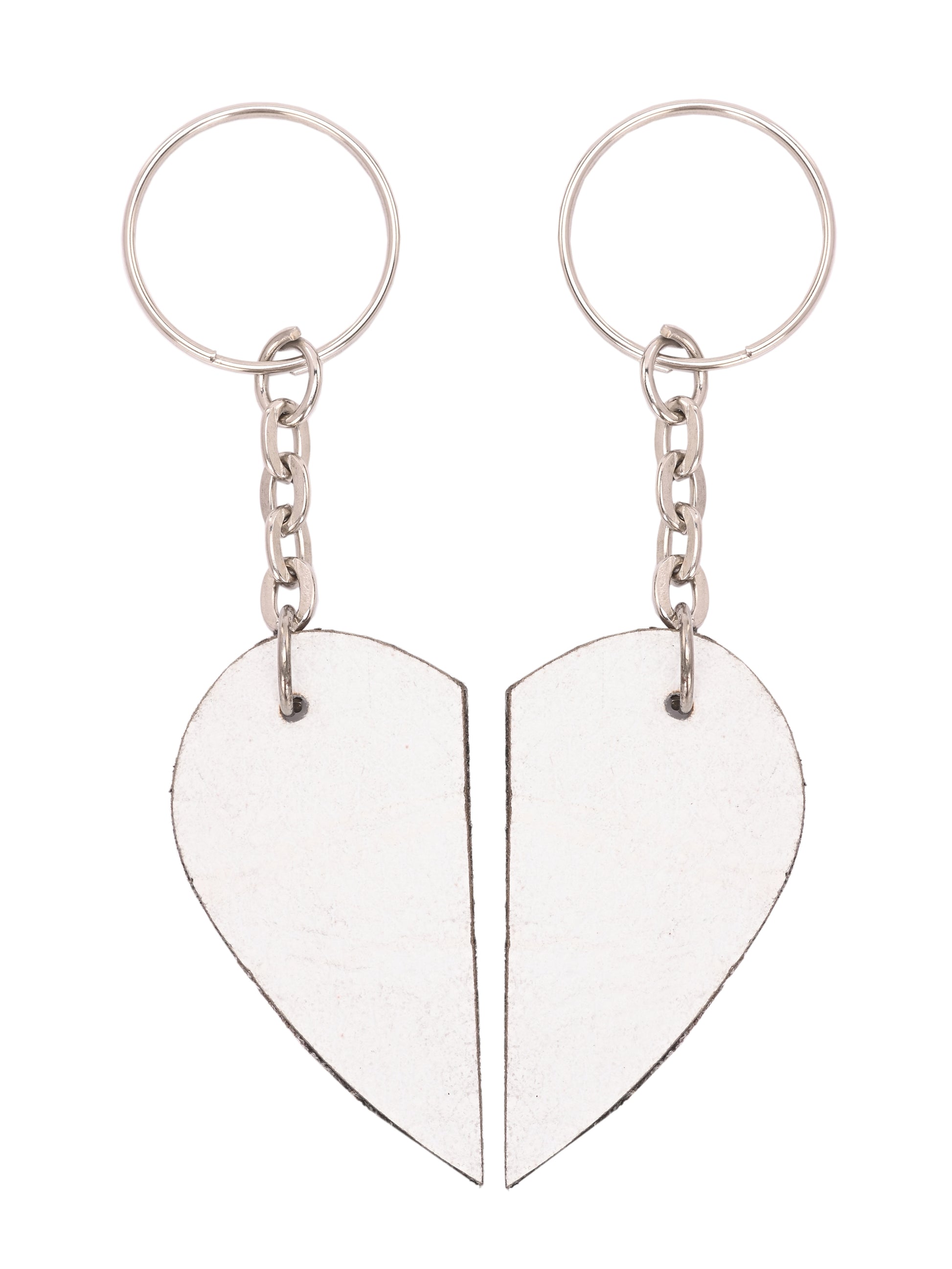 Split Heart Leather Keychain Set