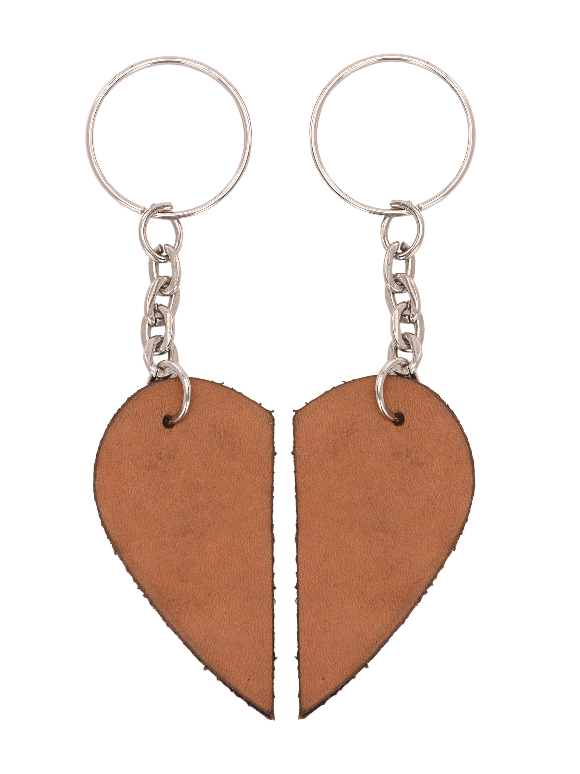 Split Heart Leather Keychain Set