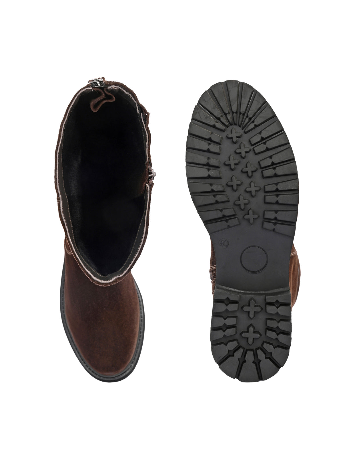 Elegant Brown Leather Boot