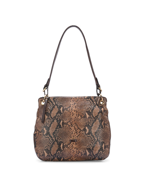 Serpentine Brown Leather Shoulder Bag