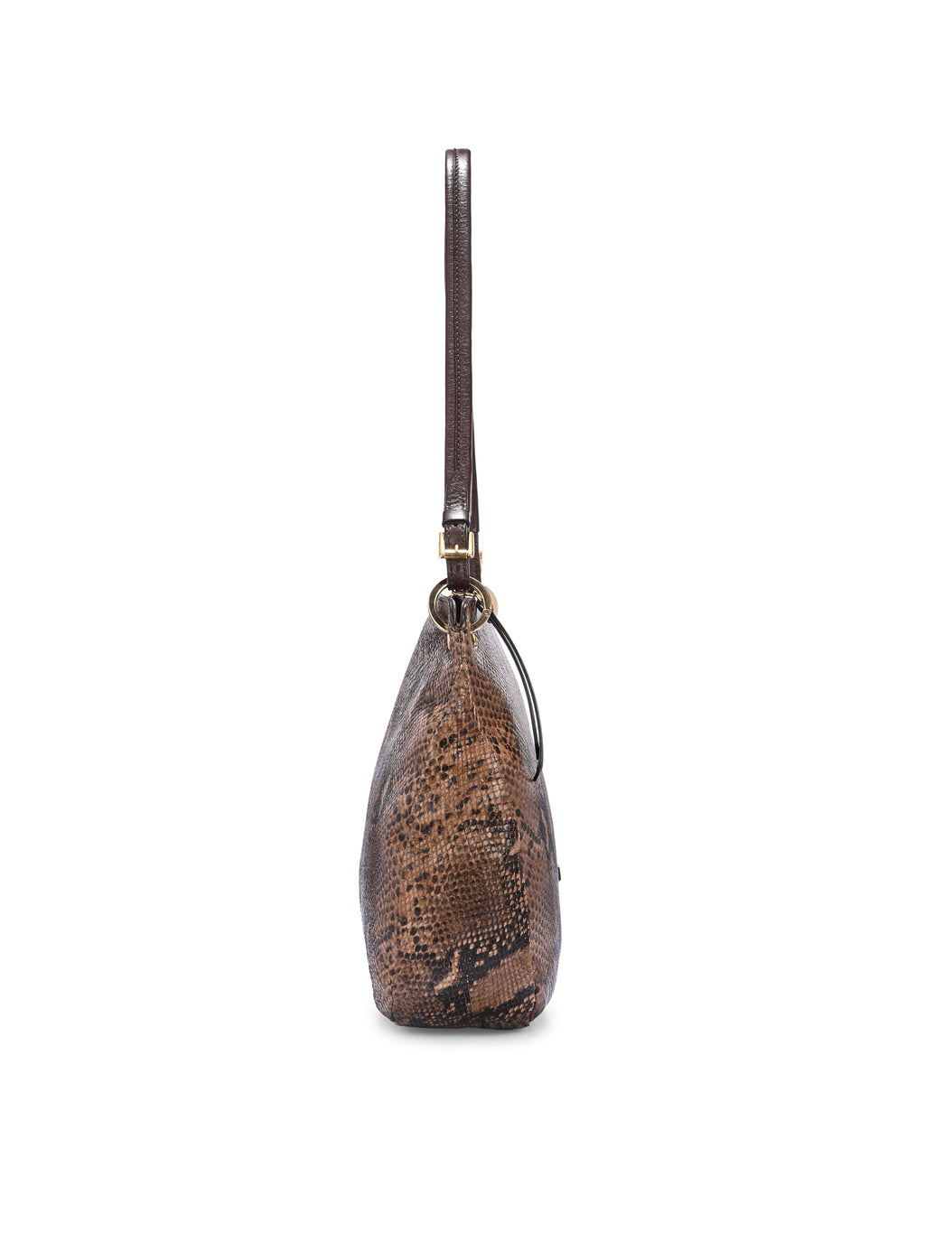 Serpentine Brown Leather Shoulder Bag