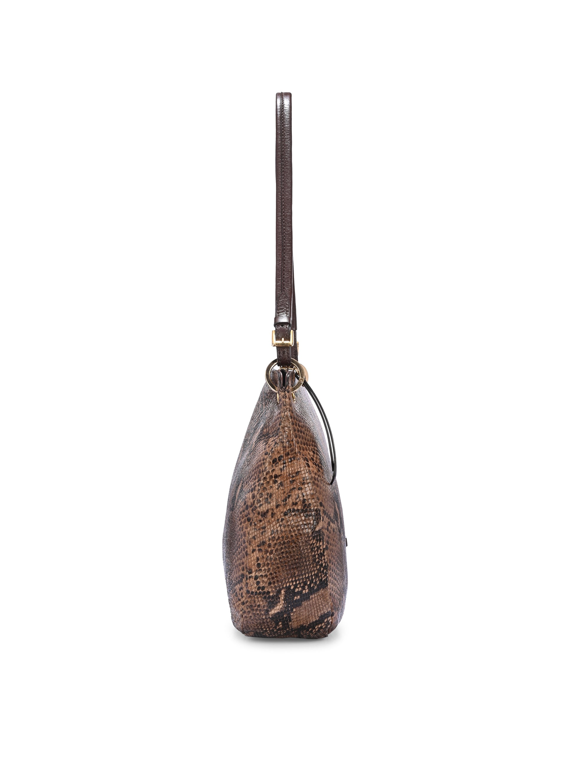Serpentine Brown Leather Shoulder Bag