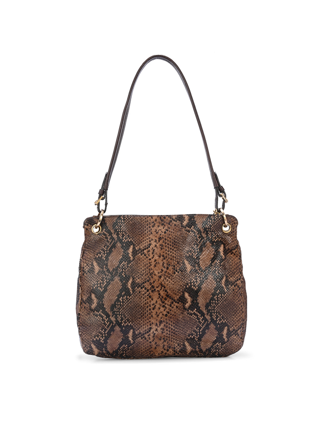 Serpentine Brown Leather Shoulder Bag