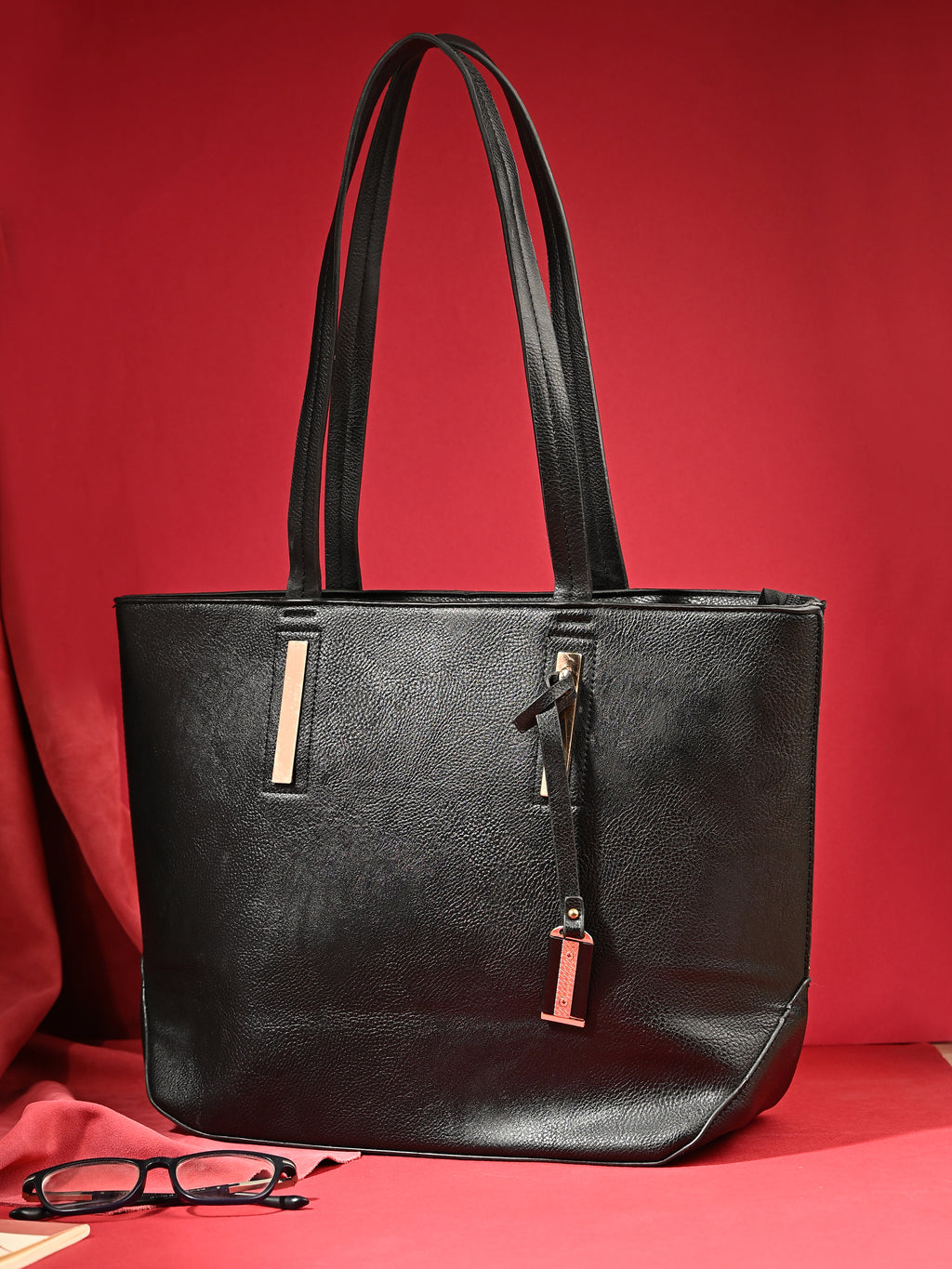 Aurelia Black Leather Tote