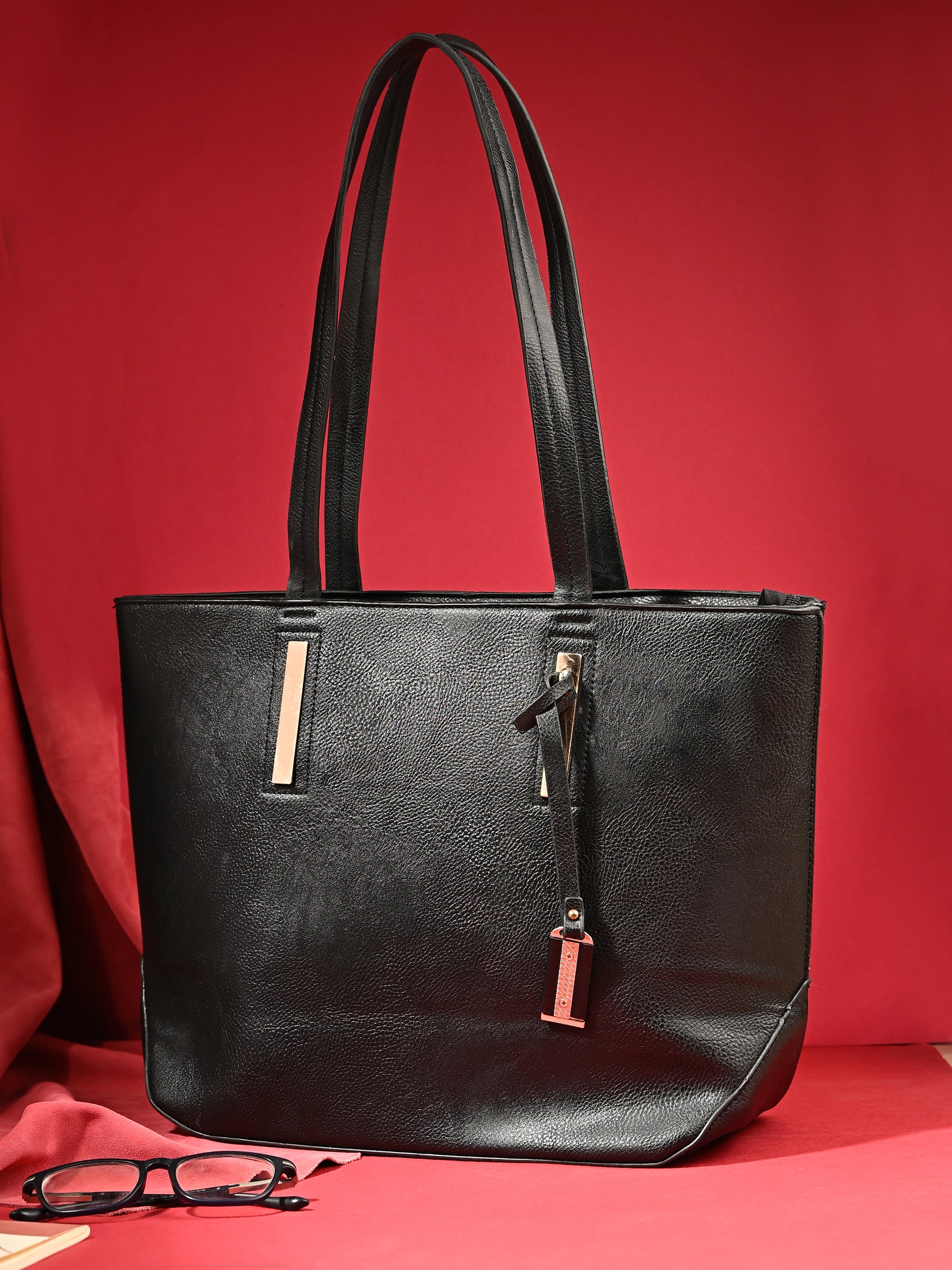 Aurelia Black Leather Tote