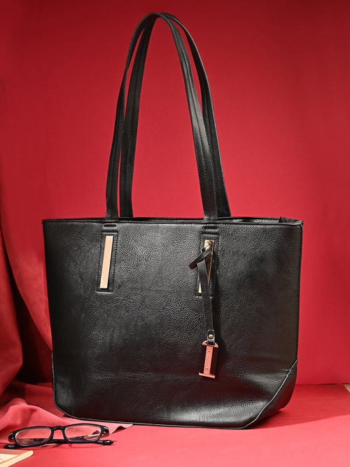Aurelia Black Leather Tote