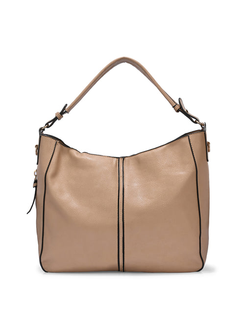 Elara Tan Leather Shoulder Bag