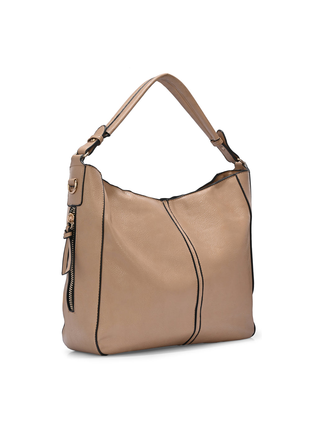 Elara Tan Leather Shoulder Bag