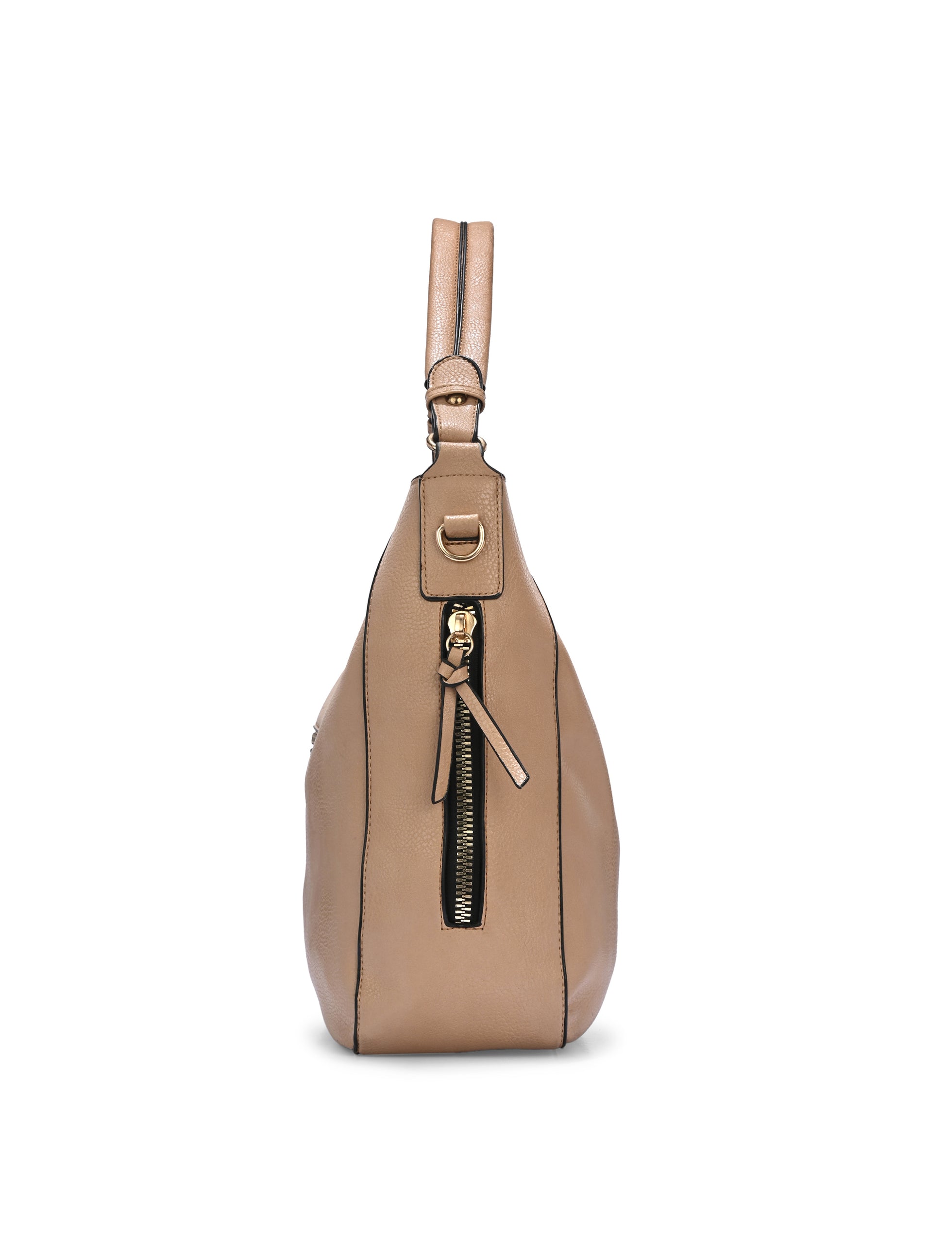 Elara Tan Leather Shoulder Bag