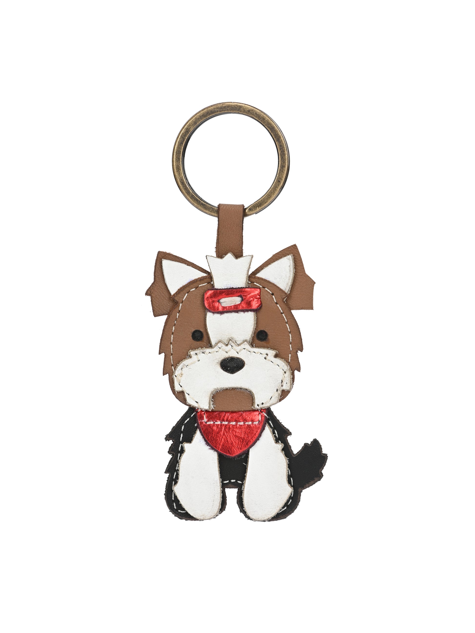 Yorkie Chic Leather Key Ring