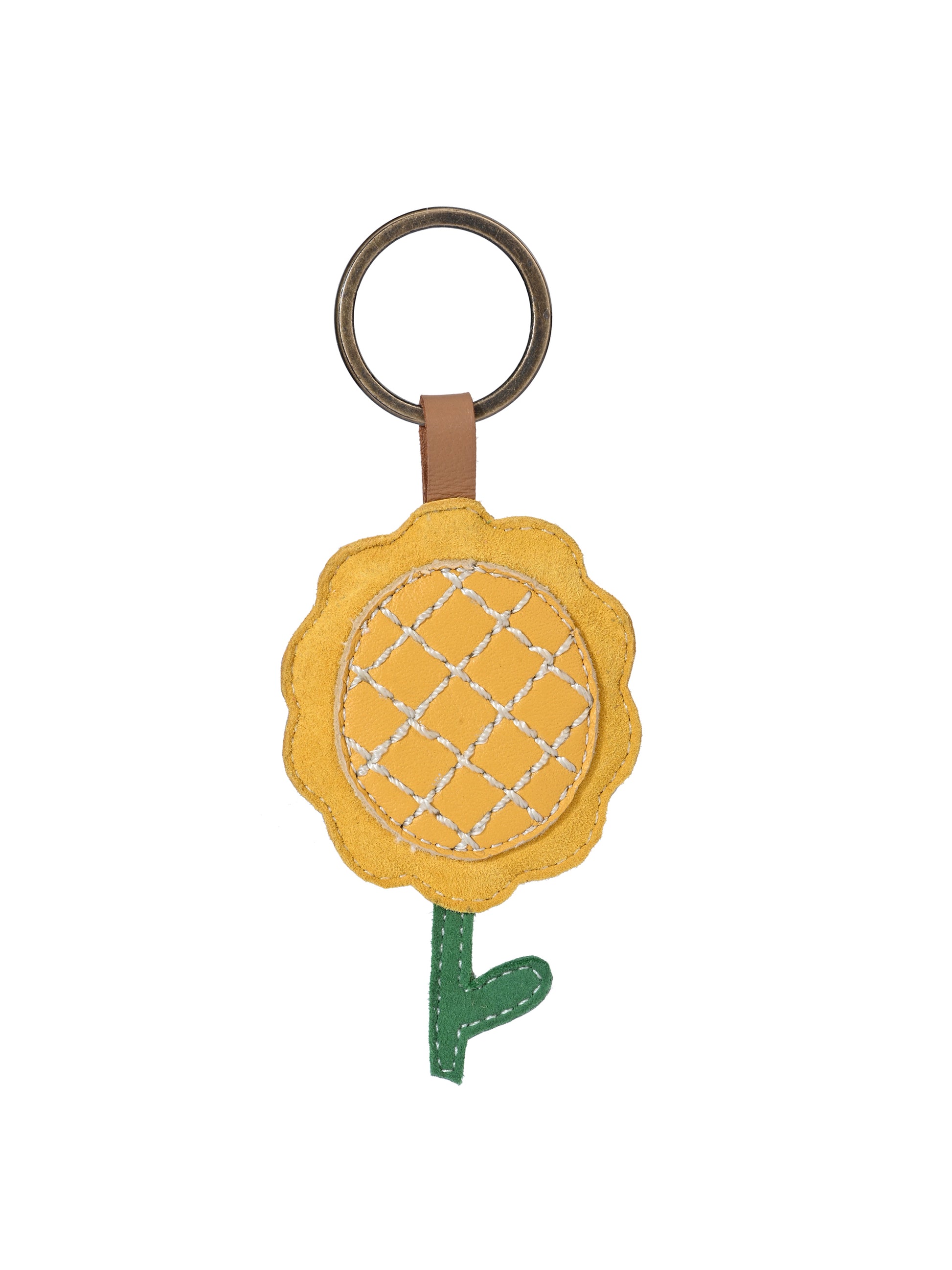 Sunshine Bloom Leather Keyring