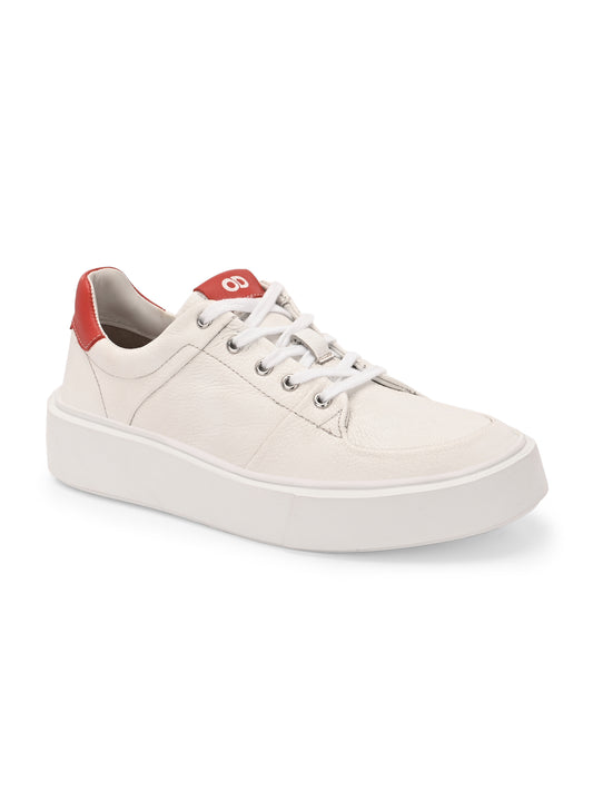 Velocity White Red Leather Sneakers