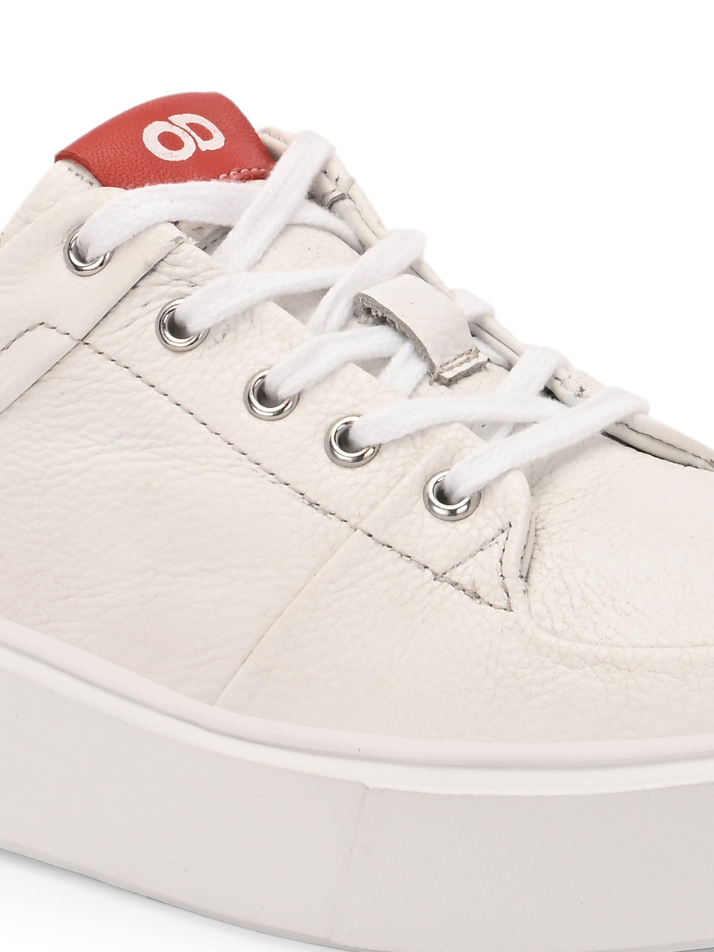 Velocity White Red Leather Sneakers